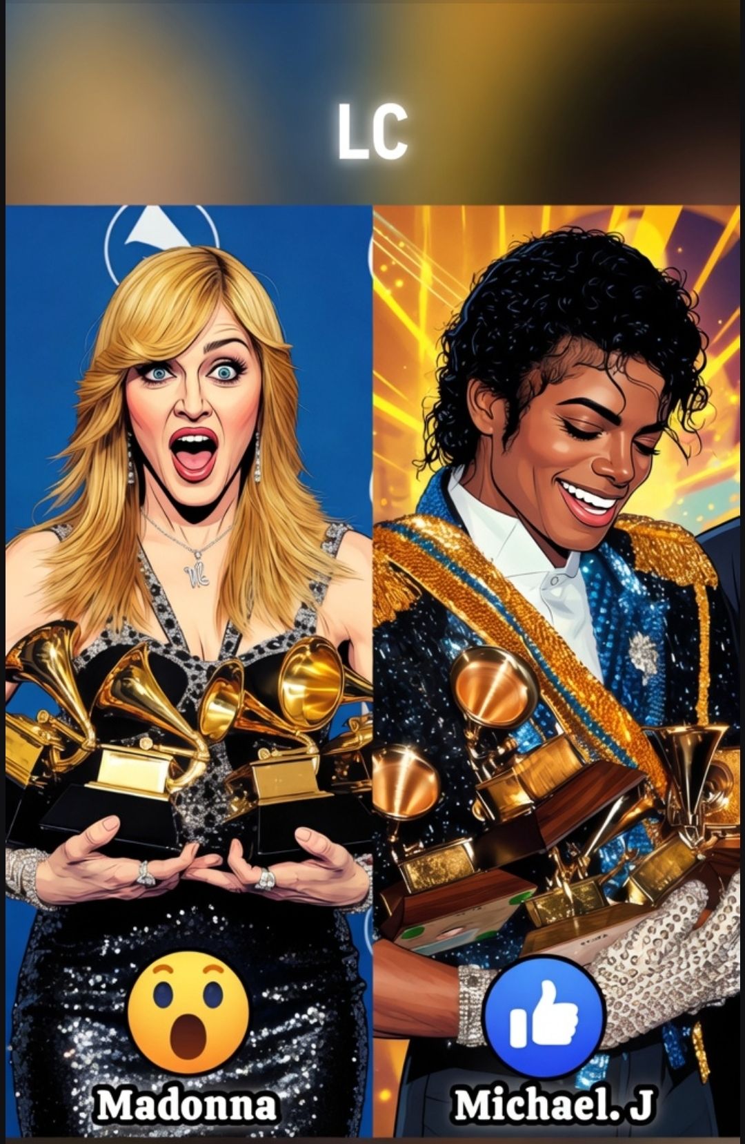 Michael Jackson vs Madonna Grammy Awards comparison