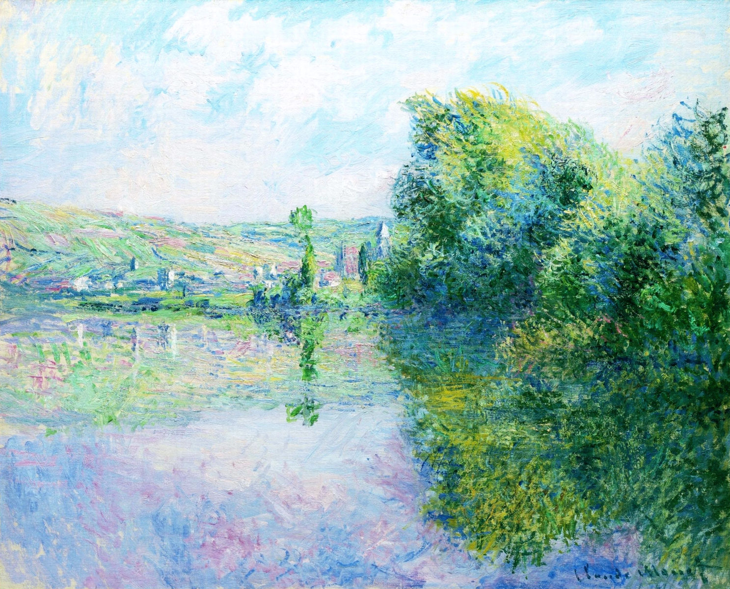 Claude Monet, The Siene at Vetheuil, 1880 #art #painting #monet