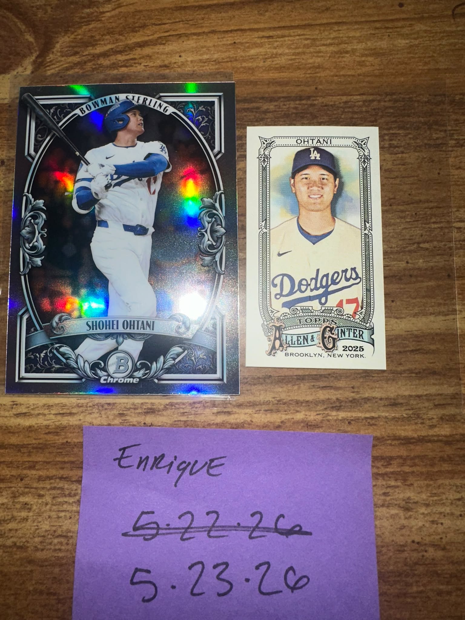 Shohei Ohtani Bowman Sterling and Allen & Ginter mini card auction