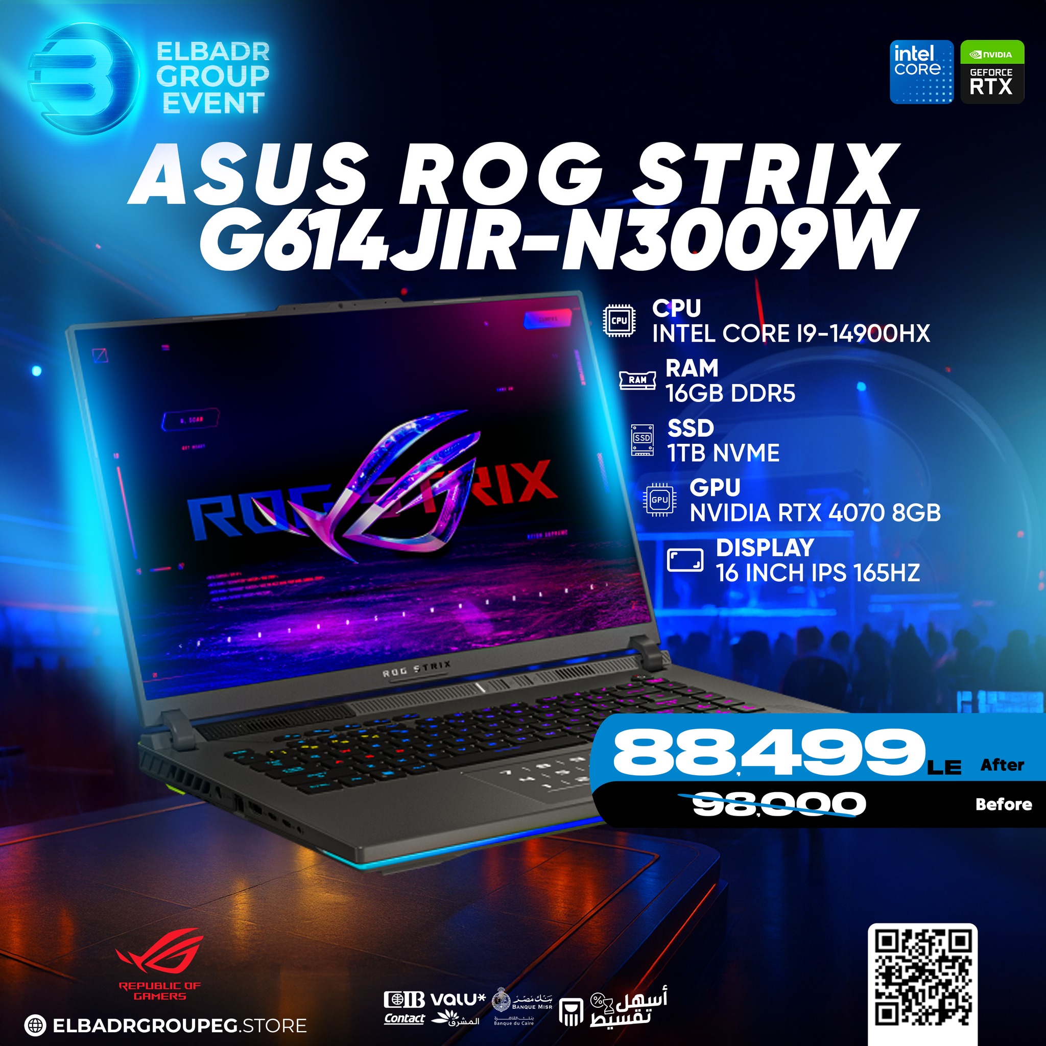 Elbadr - ⚫️ Asus ROG Strix G614JIR-N3009W Price: 88,499EGP https ...