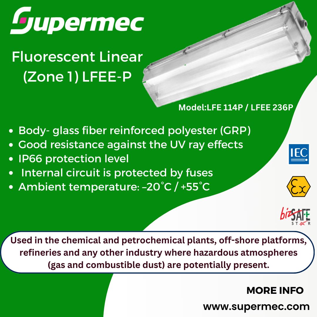 Supermec - Fluorescent Linear (Zone 1) LFE / LFEE-P explosion proof ...