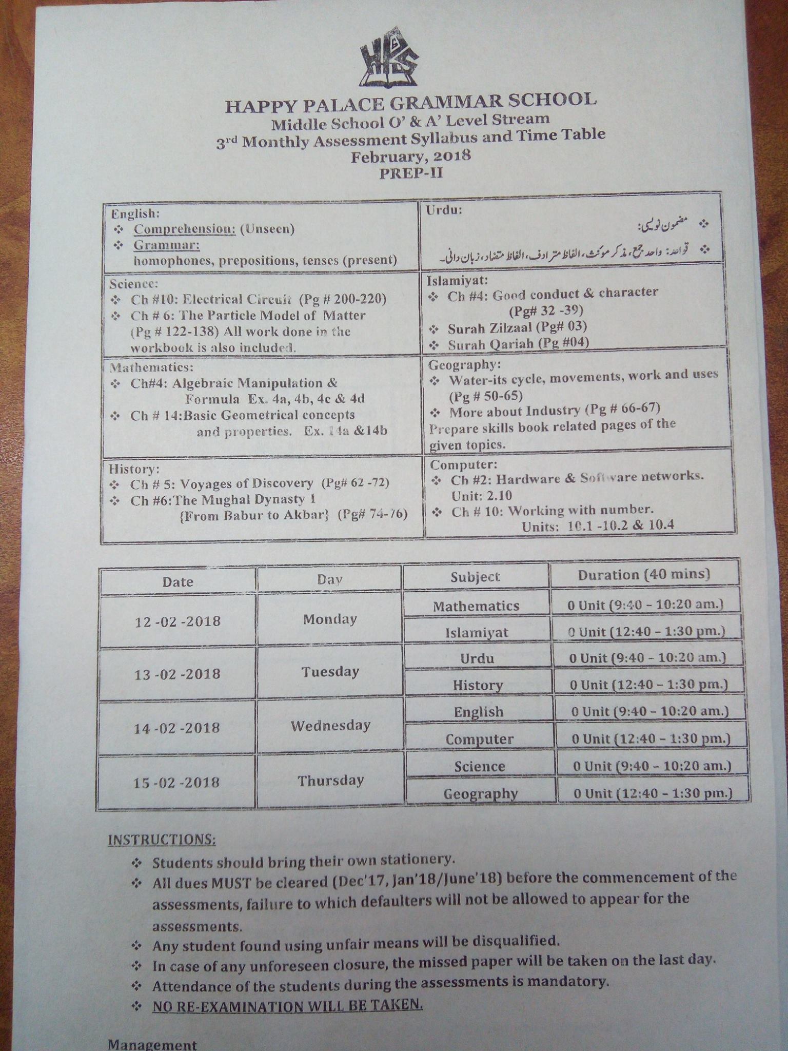 Syllabus... - Happy Palace Group of Schools / F.B.Area Region