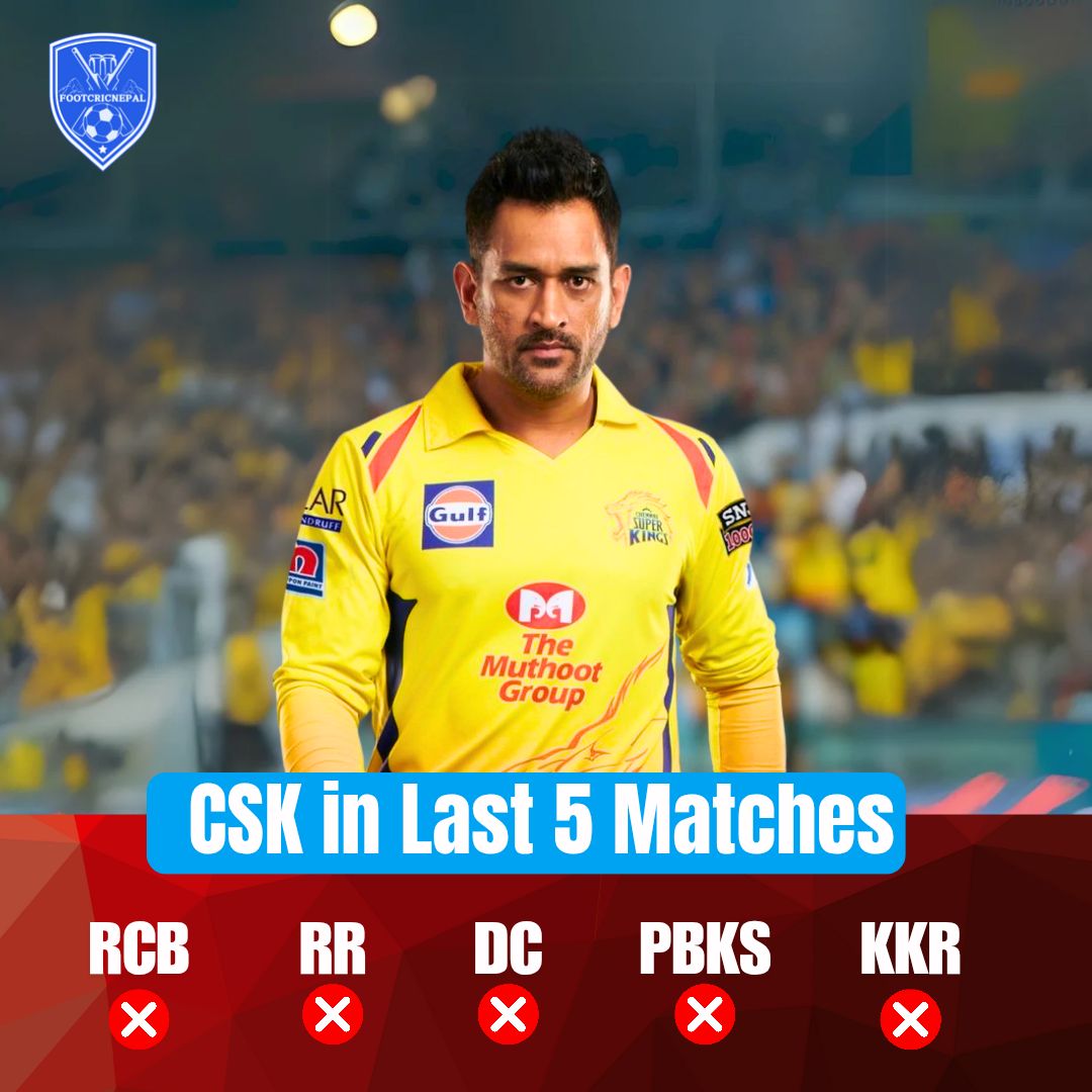 FootcricNepal - 🚨 History Made: CSK lost 5 matches in a... | Facebook