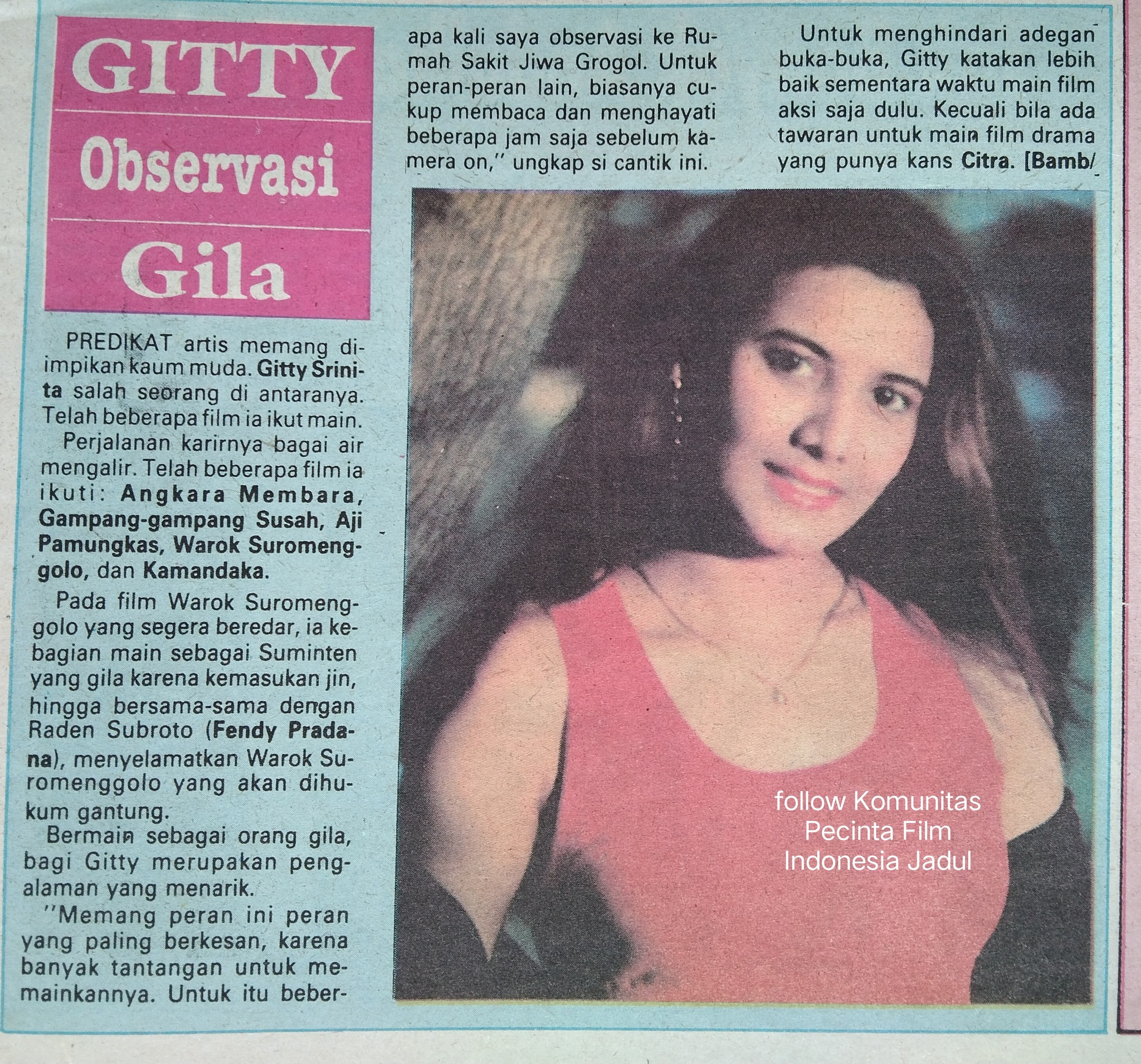 GITTY SRINITA... - KOMUNITAS PECINTA FILM INDONESIA JADUL | Facebook