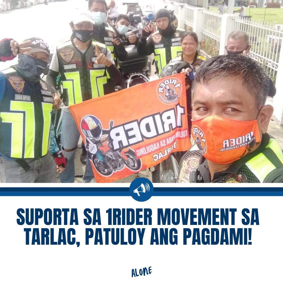 ALONE PH - Ibinahagi ng 1Rider Movement ang patuloy na... | Facebook