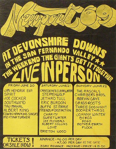 Jimi Hendrix Newport '69 Poster – Devonshire Downs – 1969 Concert – Vintage Style