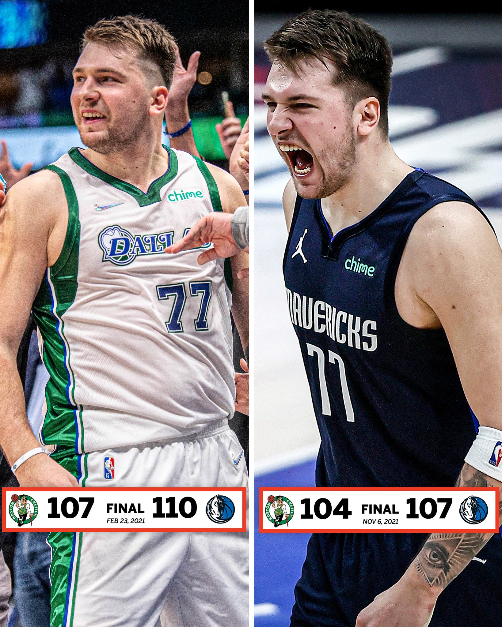 Luka Doncic hits two game-winners against Celtics