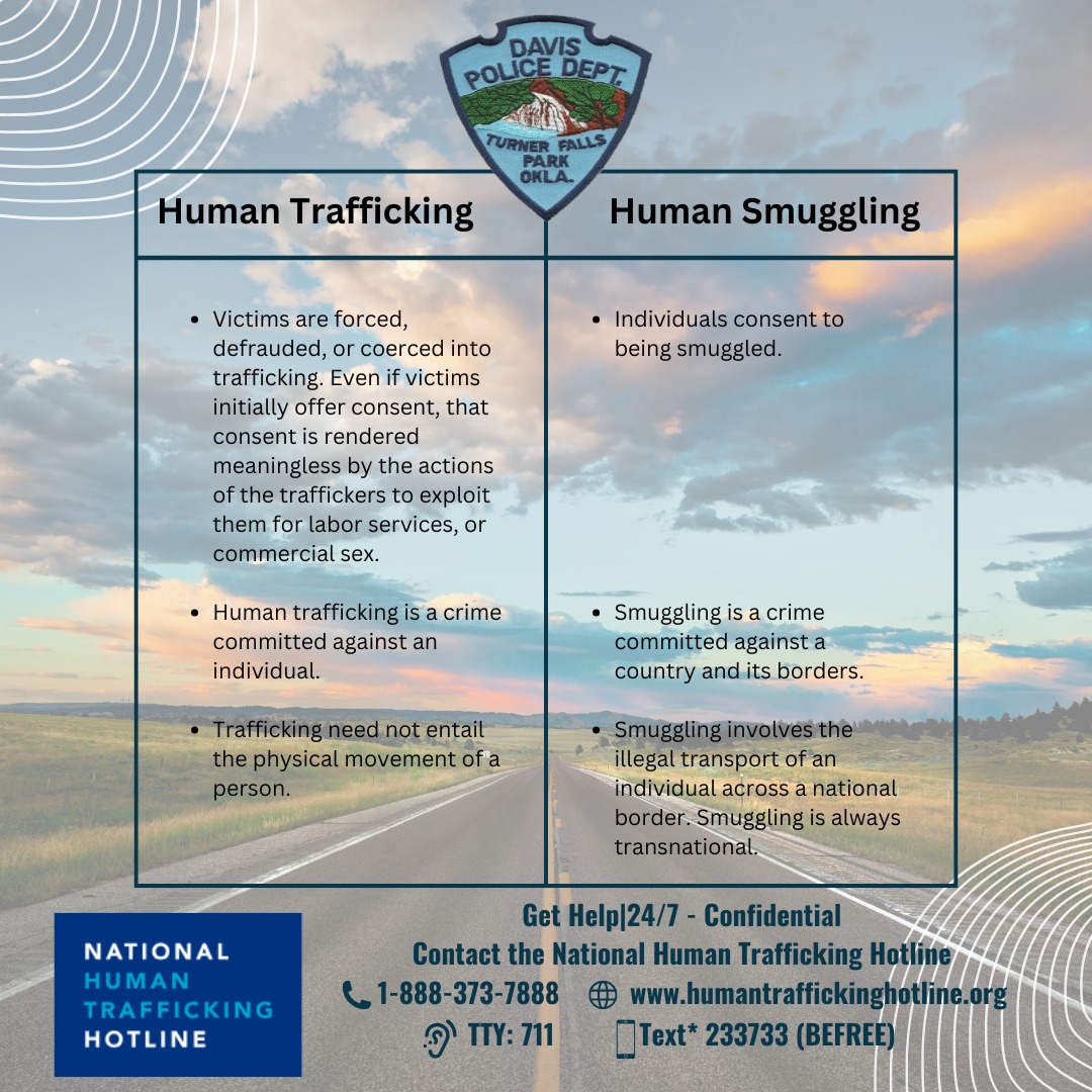 City of Davis - Oklahoma - Human Trafficking vs. Human Smuggling Do you ...