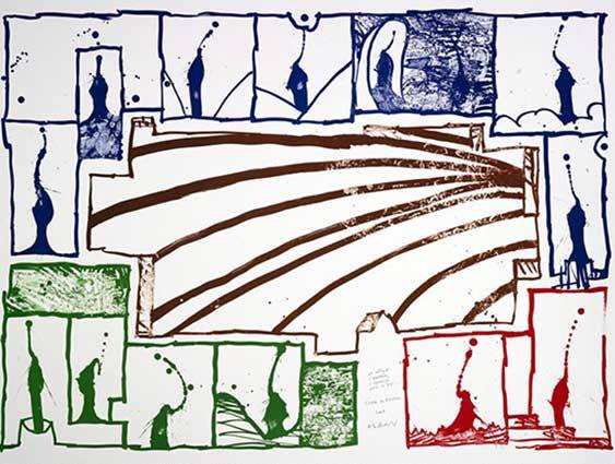 Lithographie Originale Signée Pierre Alechinsky - Art Abstrait, Très Bon état, Pièce De Collection