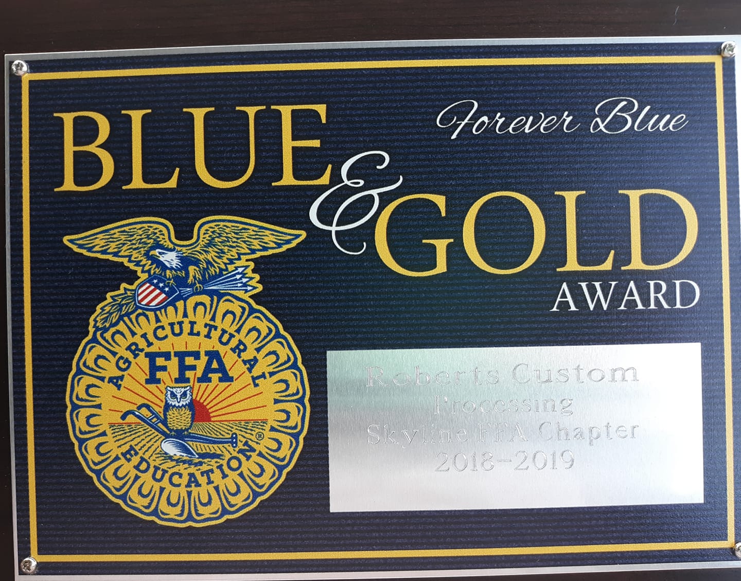 We are so honored to accept... - Roberts Custom Processing