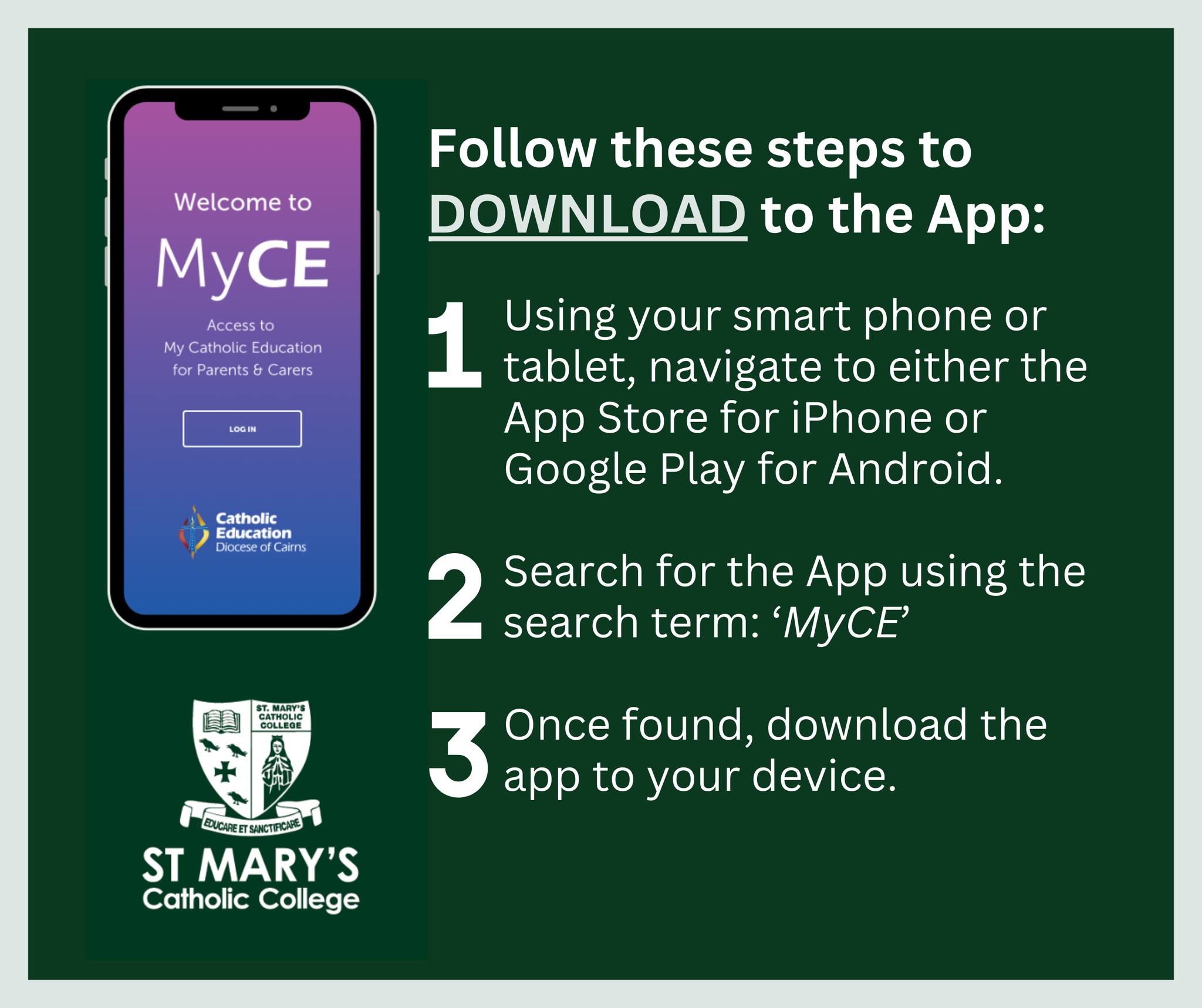 MyCE APP: We are excited to... - St Mary's Catholic College | Facebook