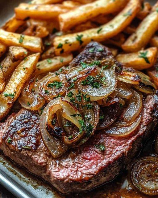 Blog - WOULD YOU EAT THIS RIBEYE STEAK WITH FRENCH ONIONS AND FRENCH ...