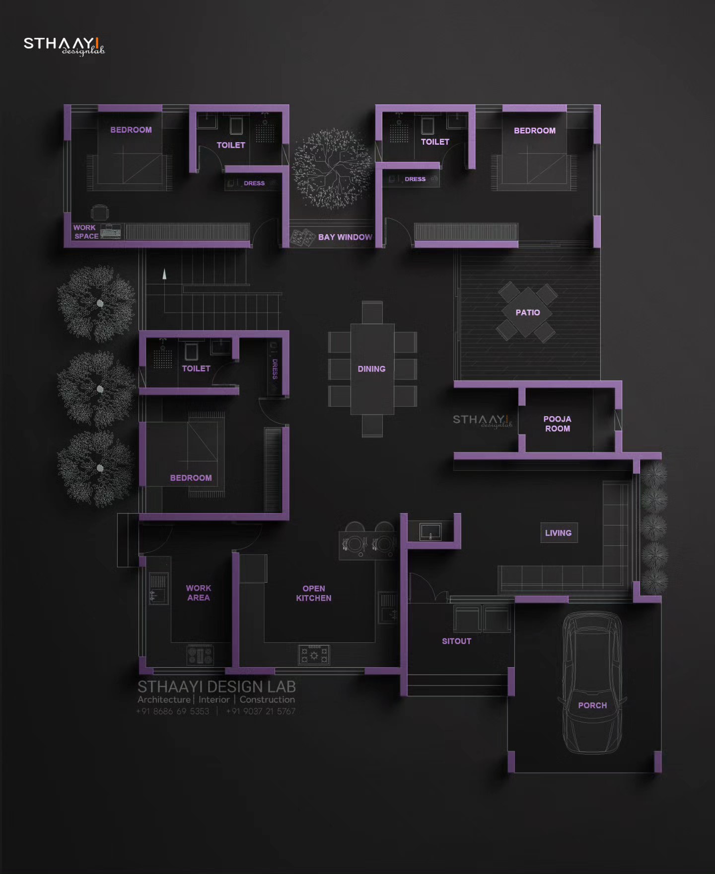 Elegant 3BHK Floor Plan A harmonious... - Sthaayi Design Lab | Facebook