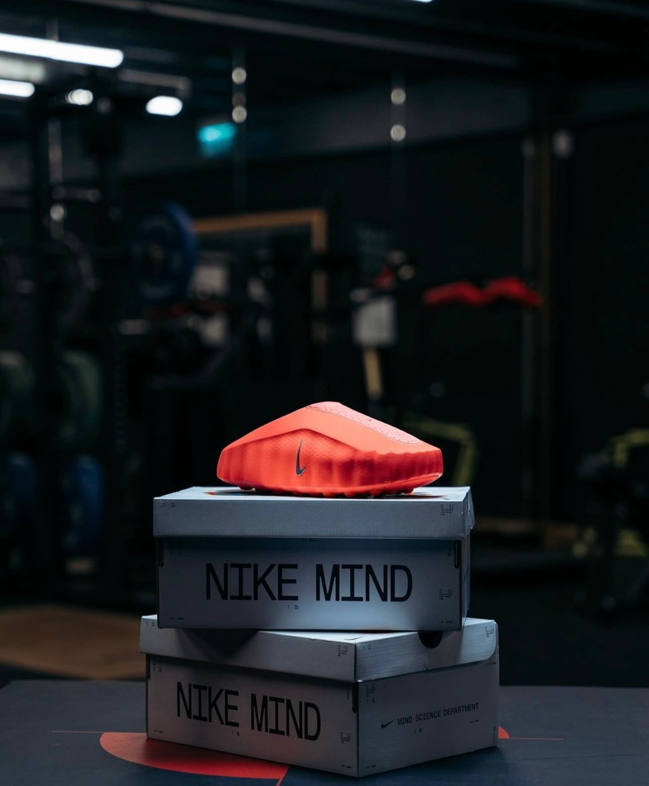 Nike Mind 001 Slide “Light Smoke Grey , Solar Red” Preorder 