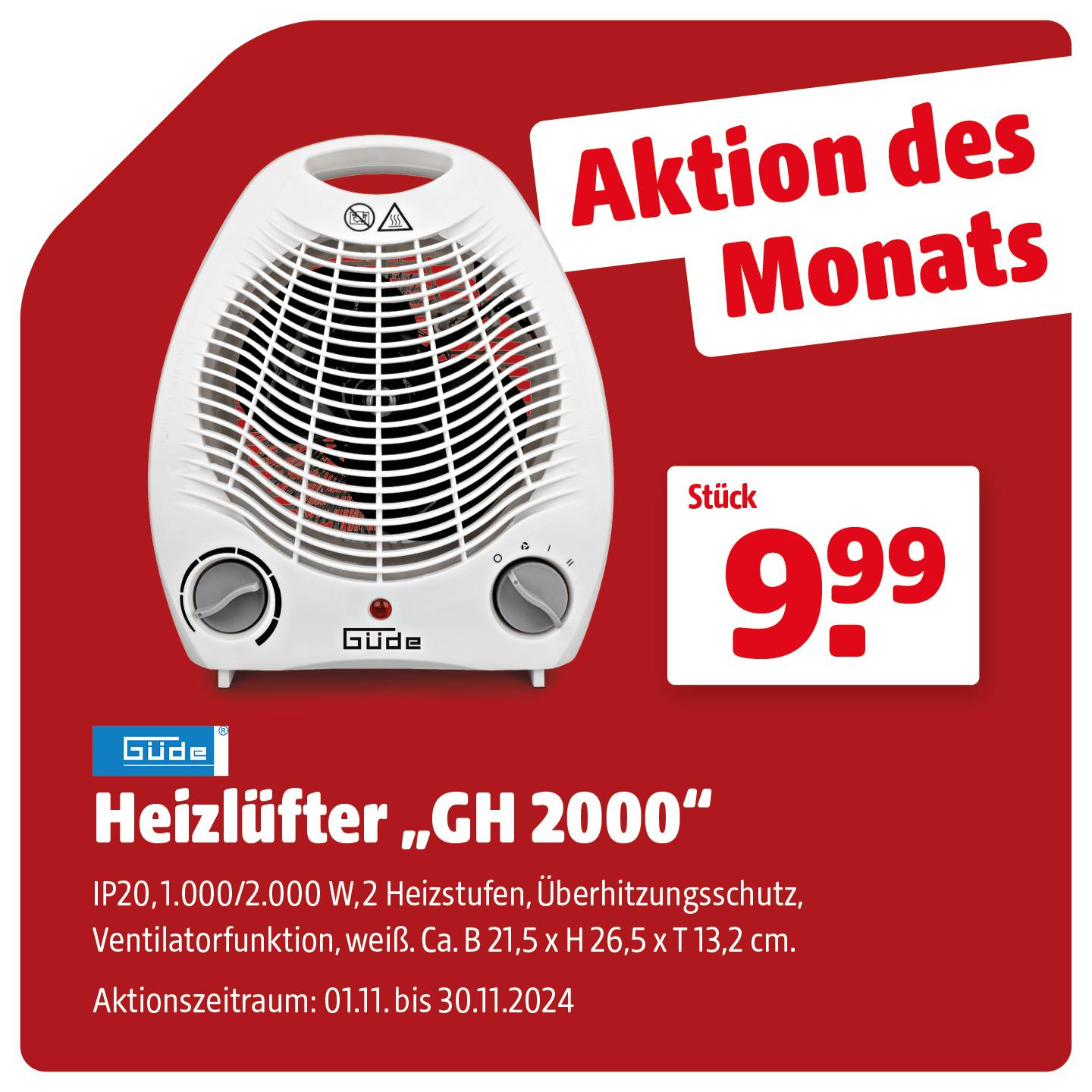 🗓️💡Unserer Angebot des Monats: Heizlüfter GH200 von Güde. Stück nur 9,99 € ➡️ https://www.hagebau.de/aktion-des-monats/ #hagebau #zusammengehtdas #aktiondesmonats #november #heizlüfter #güde #angebo