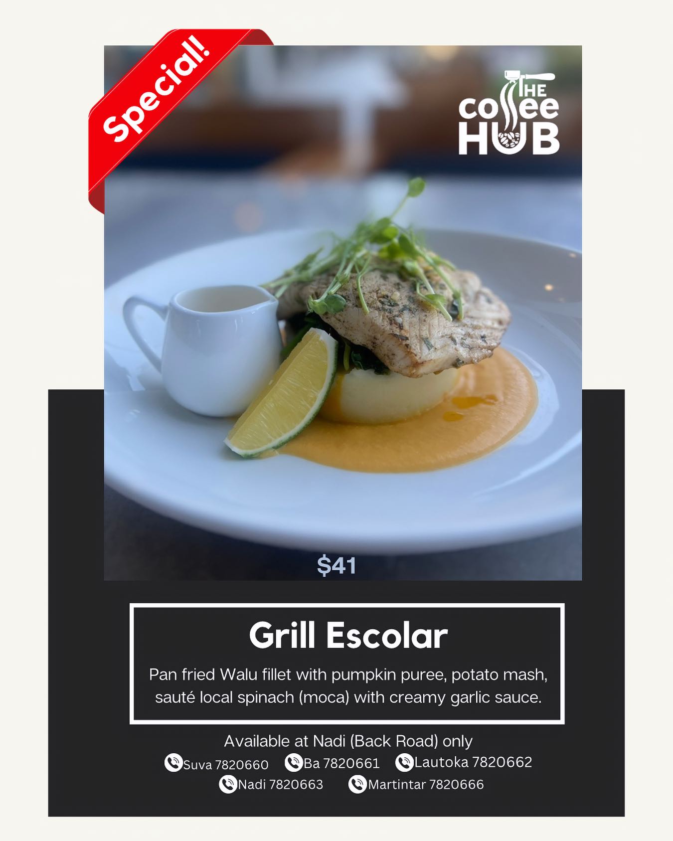 Lunch Idea: Grill Escolar🐟🍴 Just... - The Coffee Hub Fiji