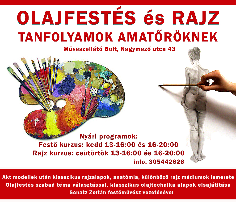 Műv... - Művészellátó Tanfolyamok: Szobrászat- Festészet- Rajz