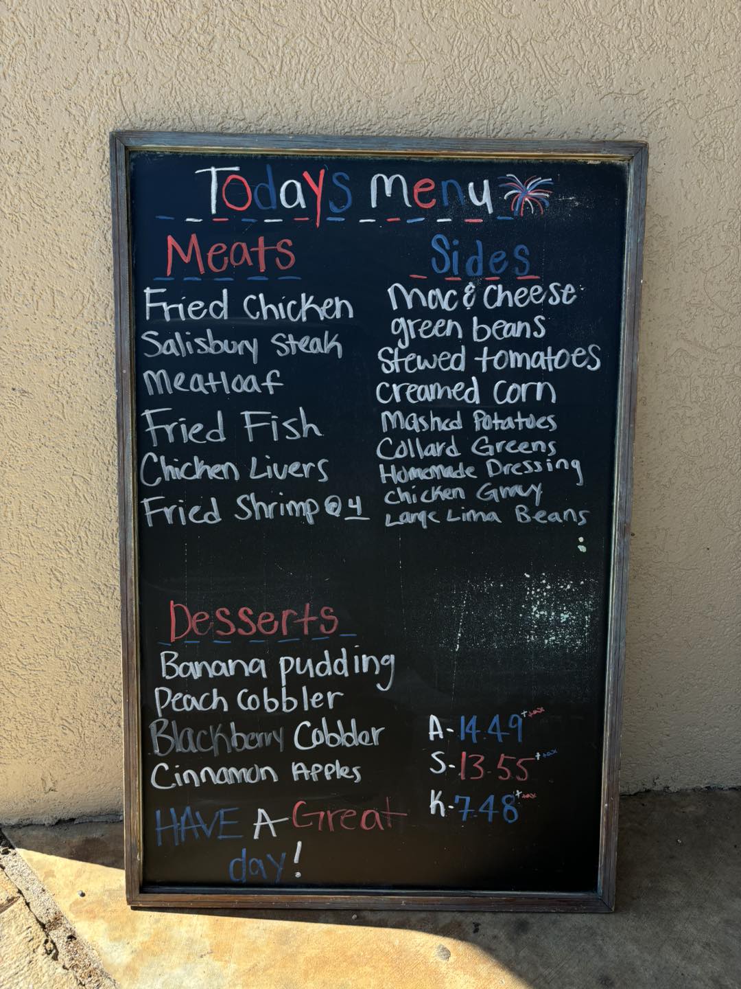 Tim's - Friday’s Menu at Tim’s Chicken Shack and Country Buffet! Dine ...