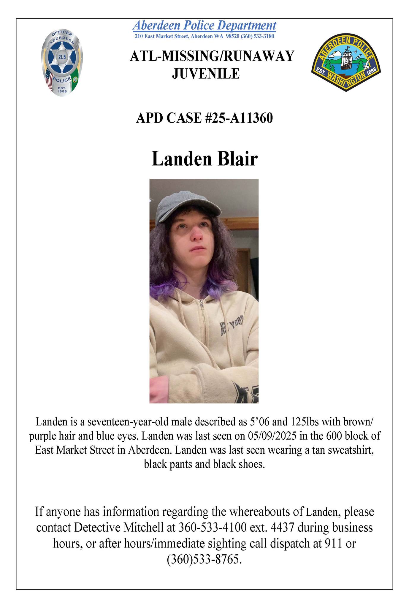 UPDATE** Landen has been located. Thank You. Please help in