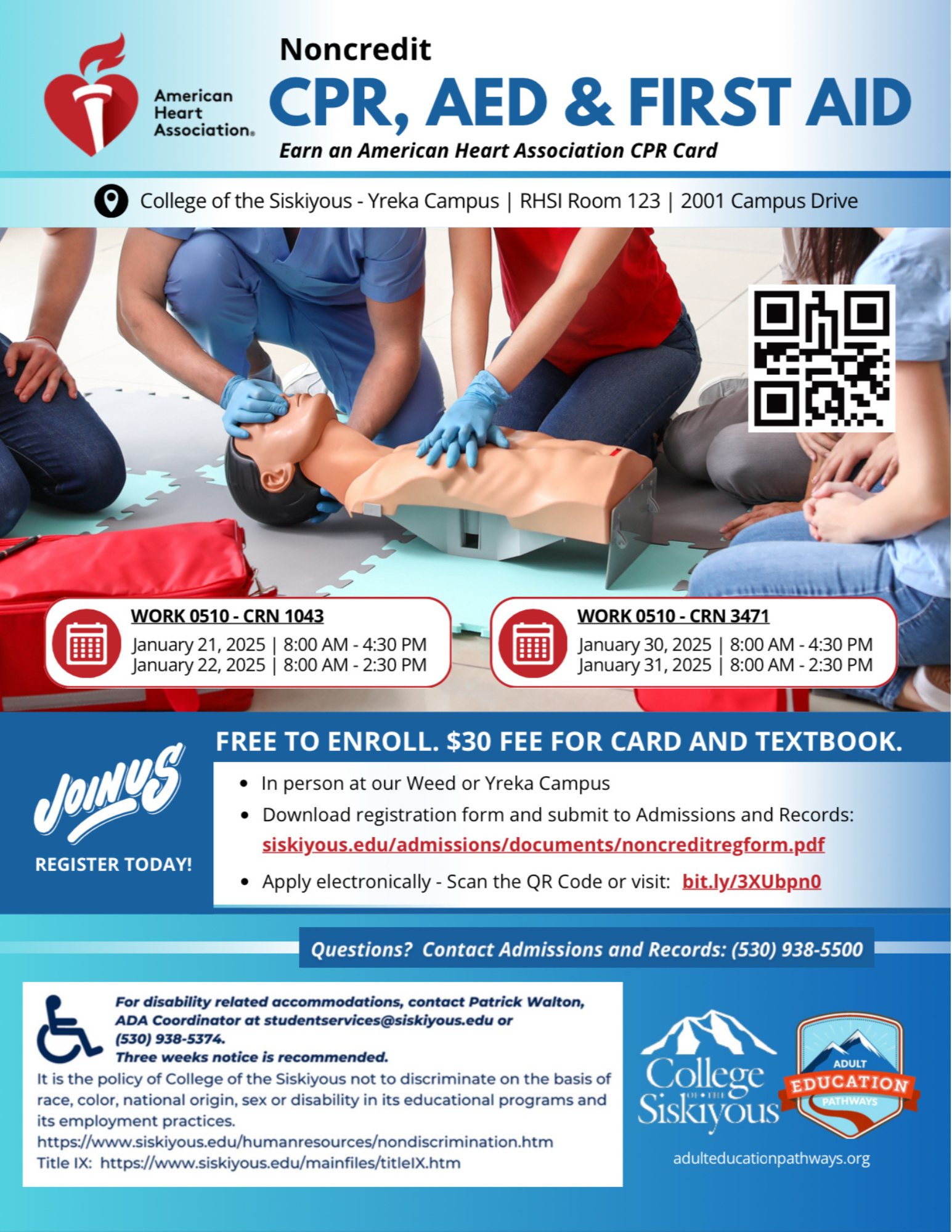 College - Earn an American Heart Association CPR Card! College of the ...