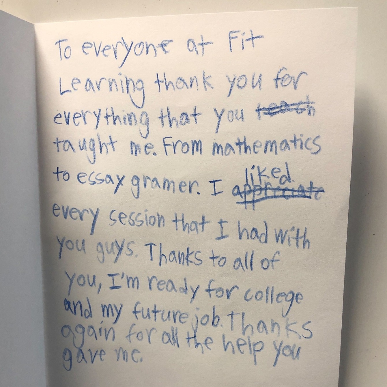 Fit Learning - Check out the images to read a note from...