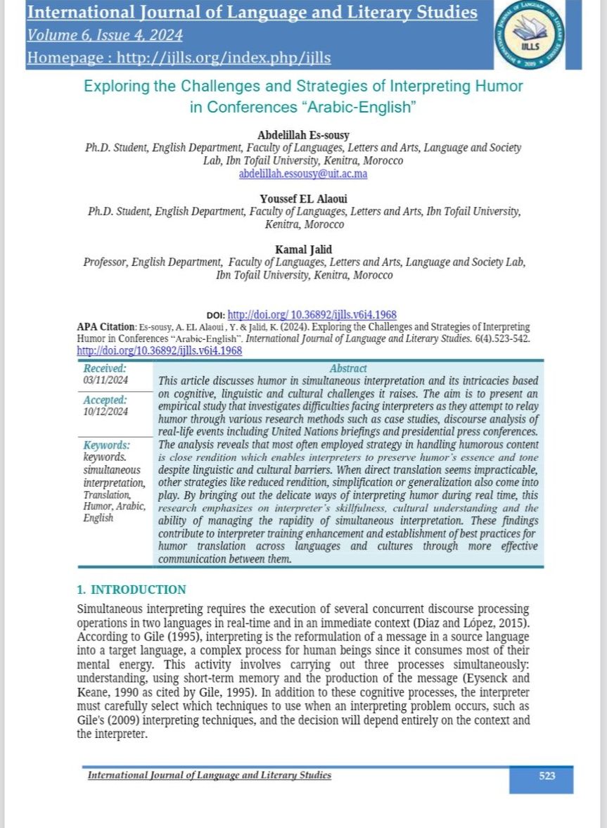 International Journal of Language and Literary Studies | Rome