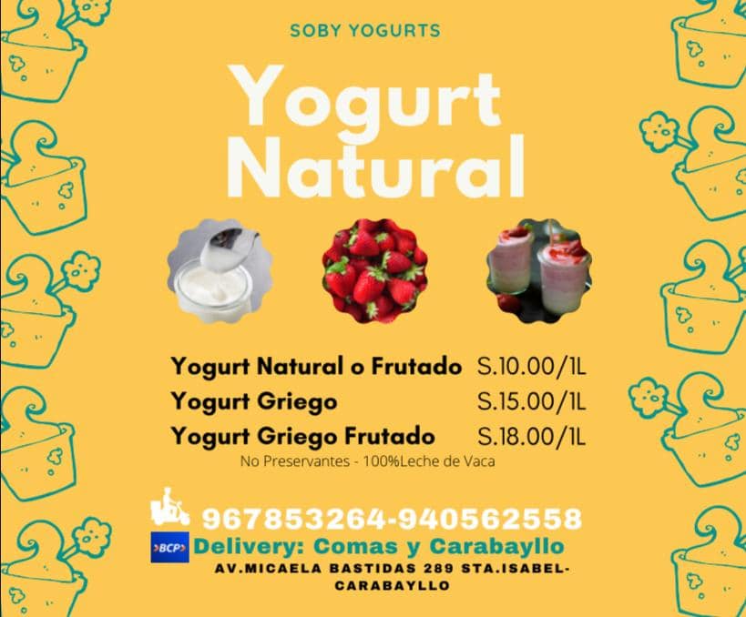 Soby - Soby Yogurt no tiene preservantes, colorantes y...