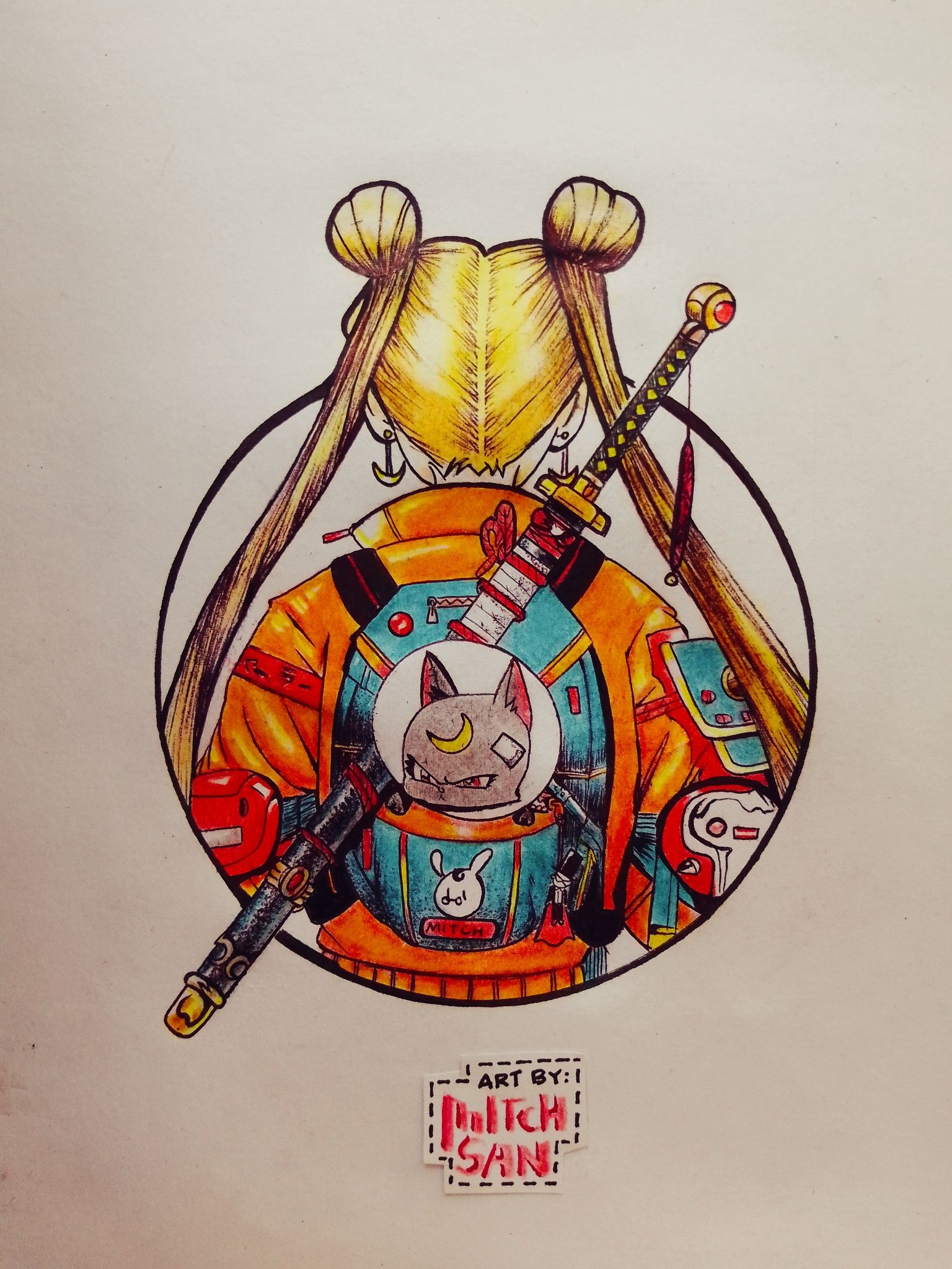 一点物イラストアート】Killer Bear2【F0号】現代アート 一点物