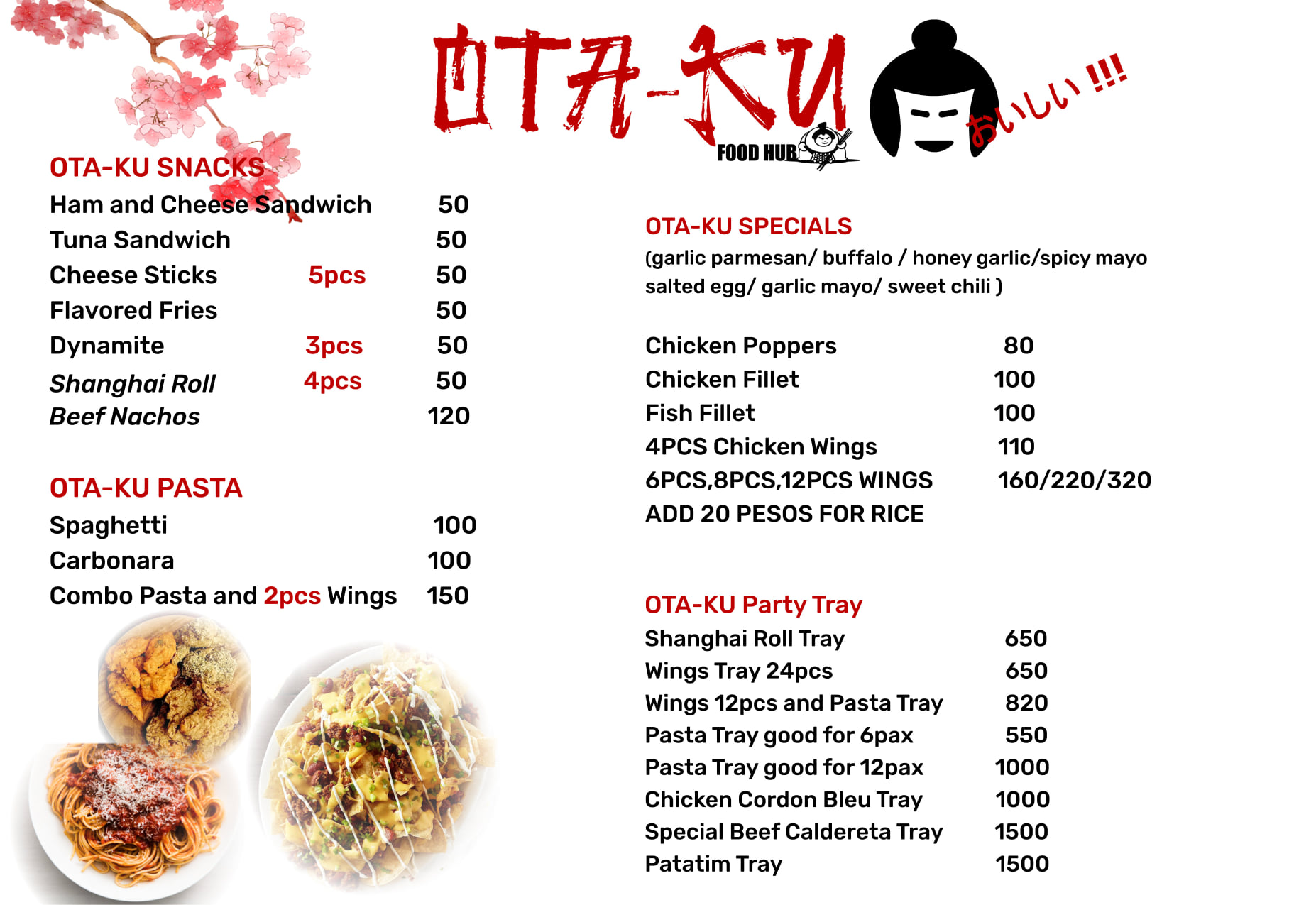 Ota-Ku Food Hub - OTA-KU FOOD MENU Enjoy !!! call us for...
