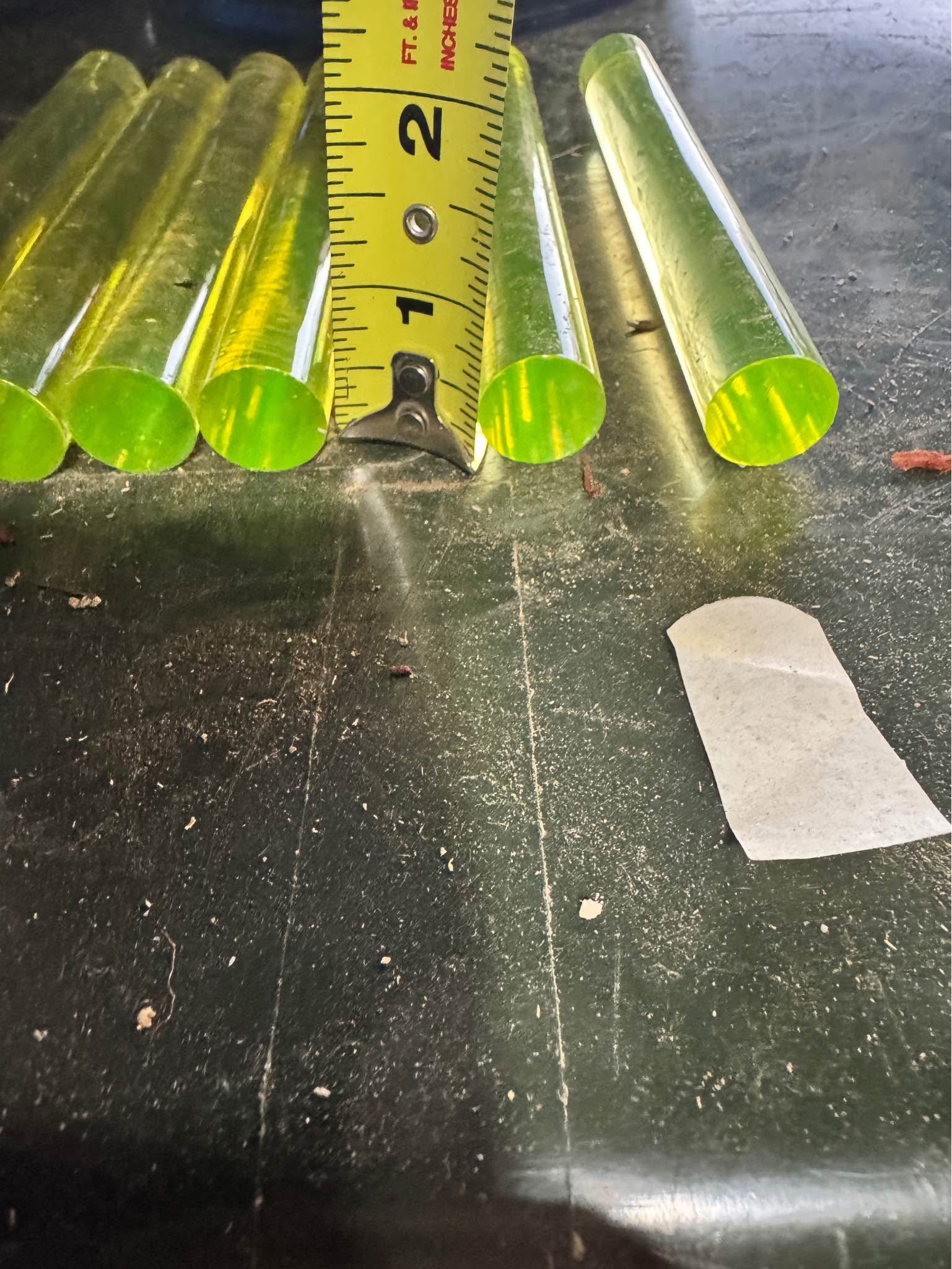 Bulk Lot of 600 Fluorescent Acrylic Rods – 6” x ¾” – Yellow/Green ...