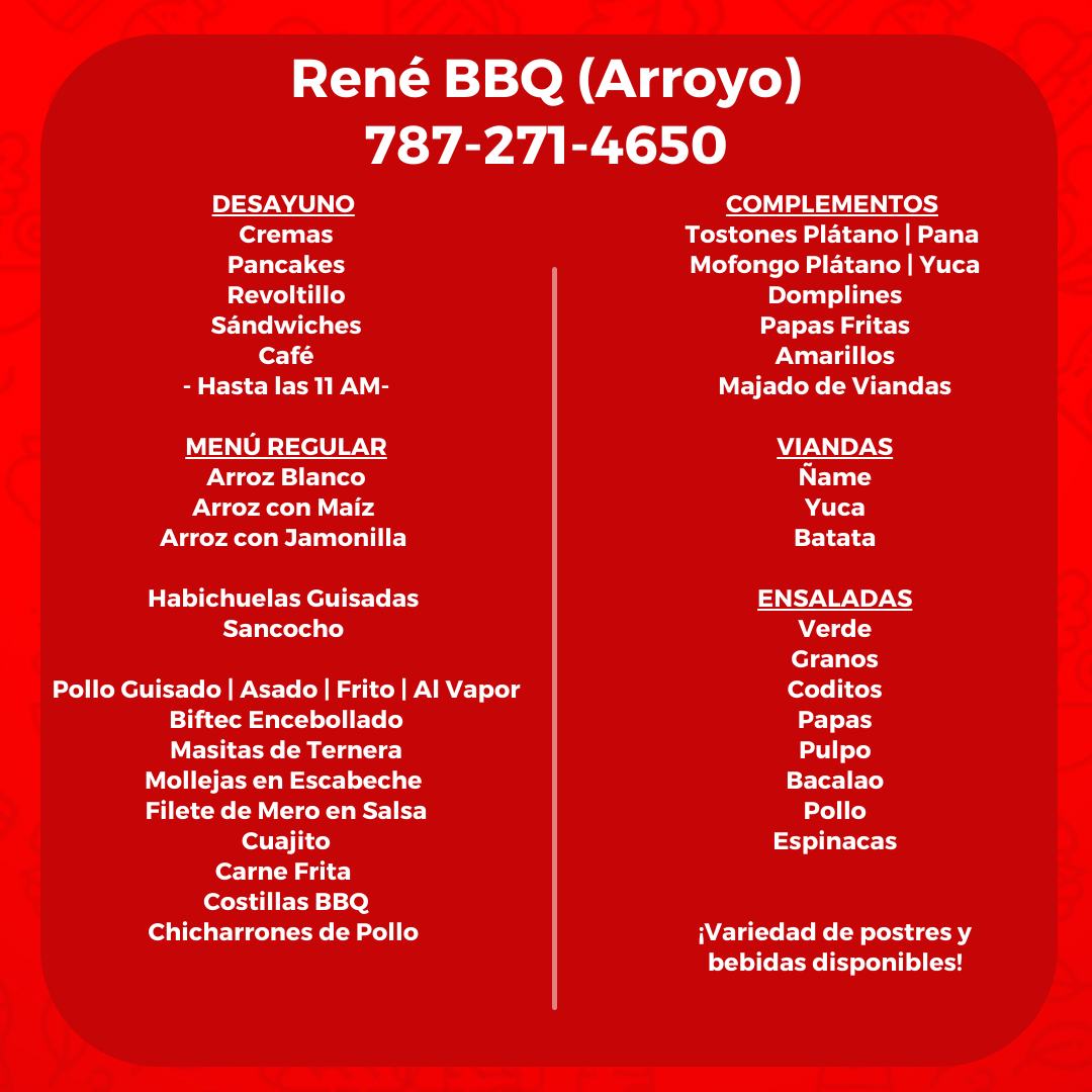 René BBQ - Les dejamos el menú De Arroyo ️ - ¡Buen provecho! | Facebook