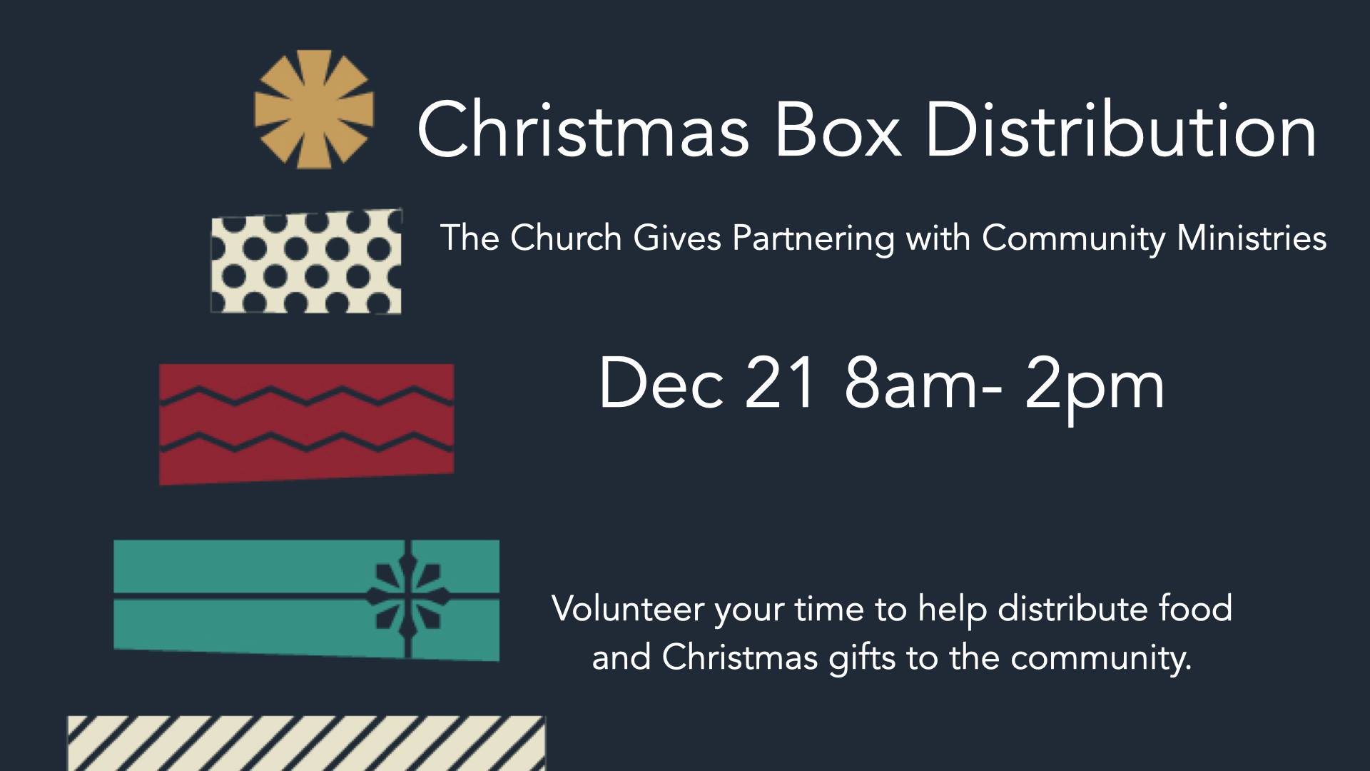 The Church Gives-Christmas Box Distribution