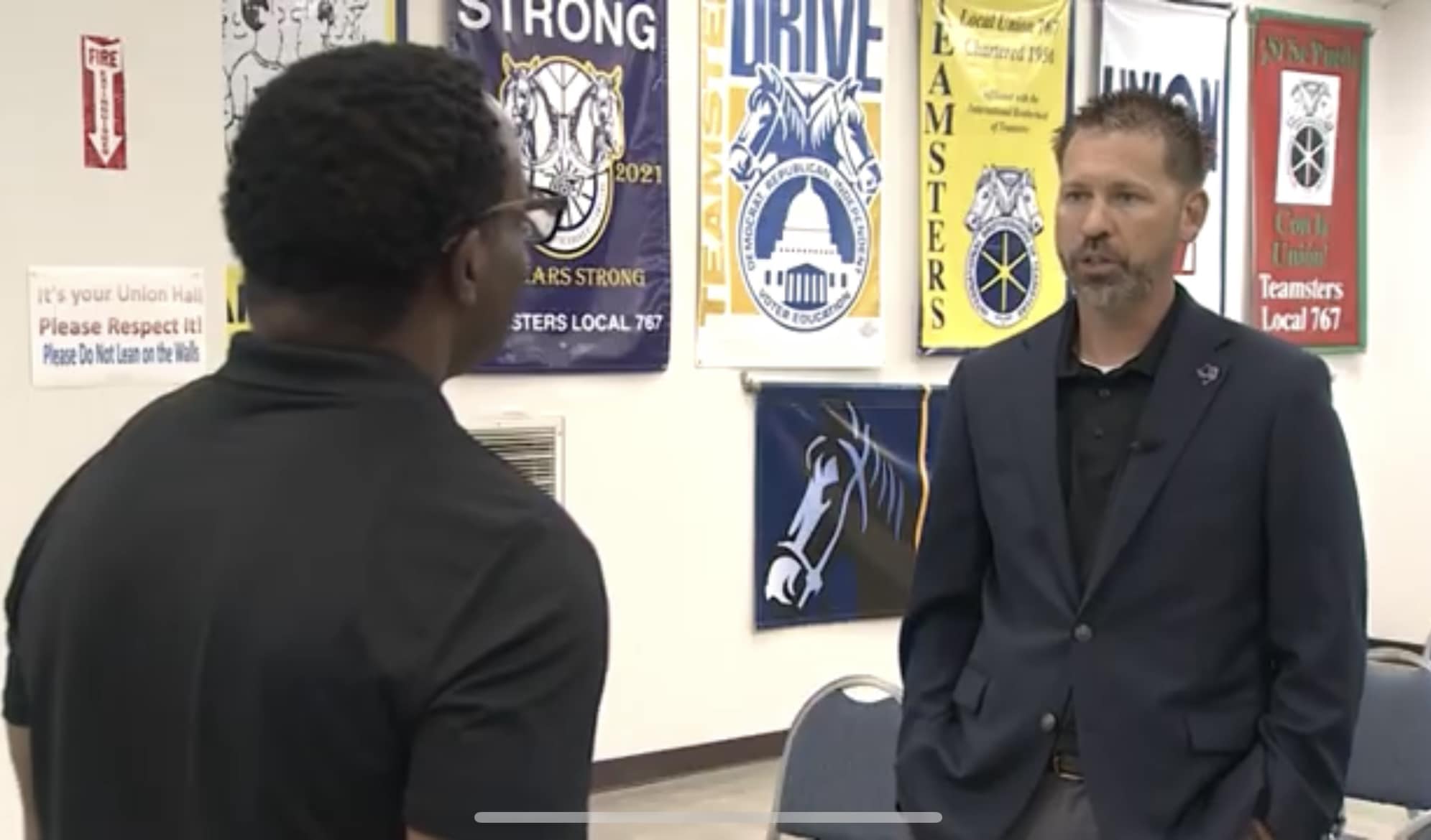 Teamsters - President and Principal Officer Dave Reeves speaks with ...