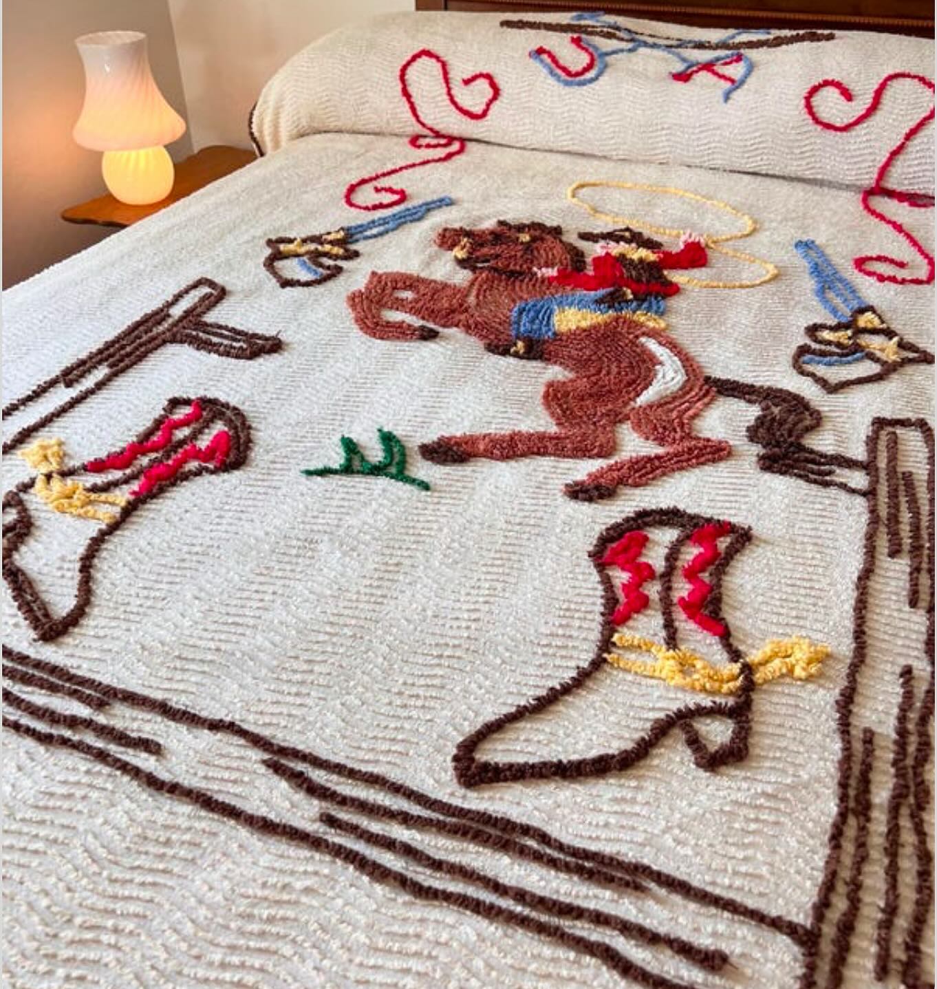 1950s Cowboy Chenille Spread is too CUTE!