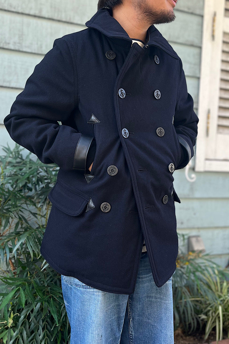 40'S US NAVY P-COAT IN DARK NAVY Based on vintage garments worn by
