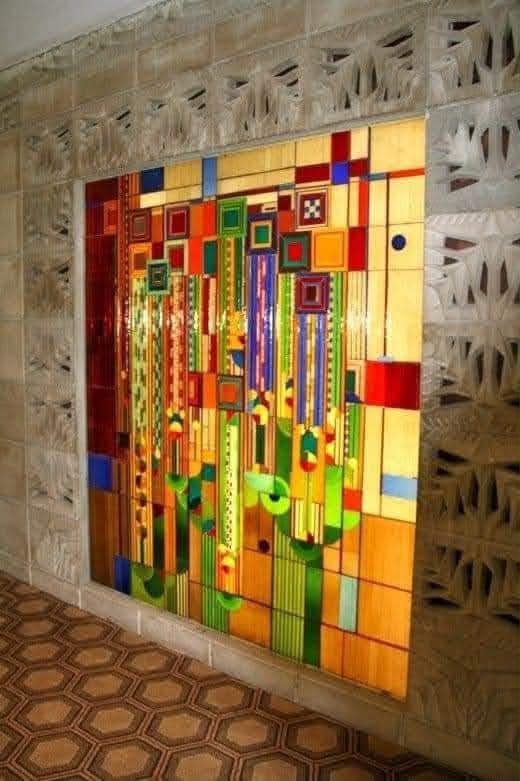 フランク・ロイド・ライト ヴィンテージステンドグラス アリゾナビルトモアリゾート Stained glass, Frank Lloyd Wright Arizona Biltmore Hotel, Phoenix