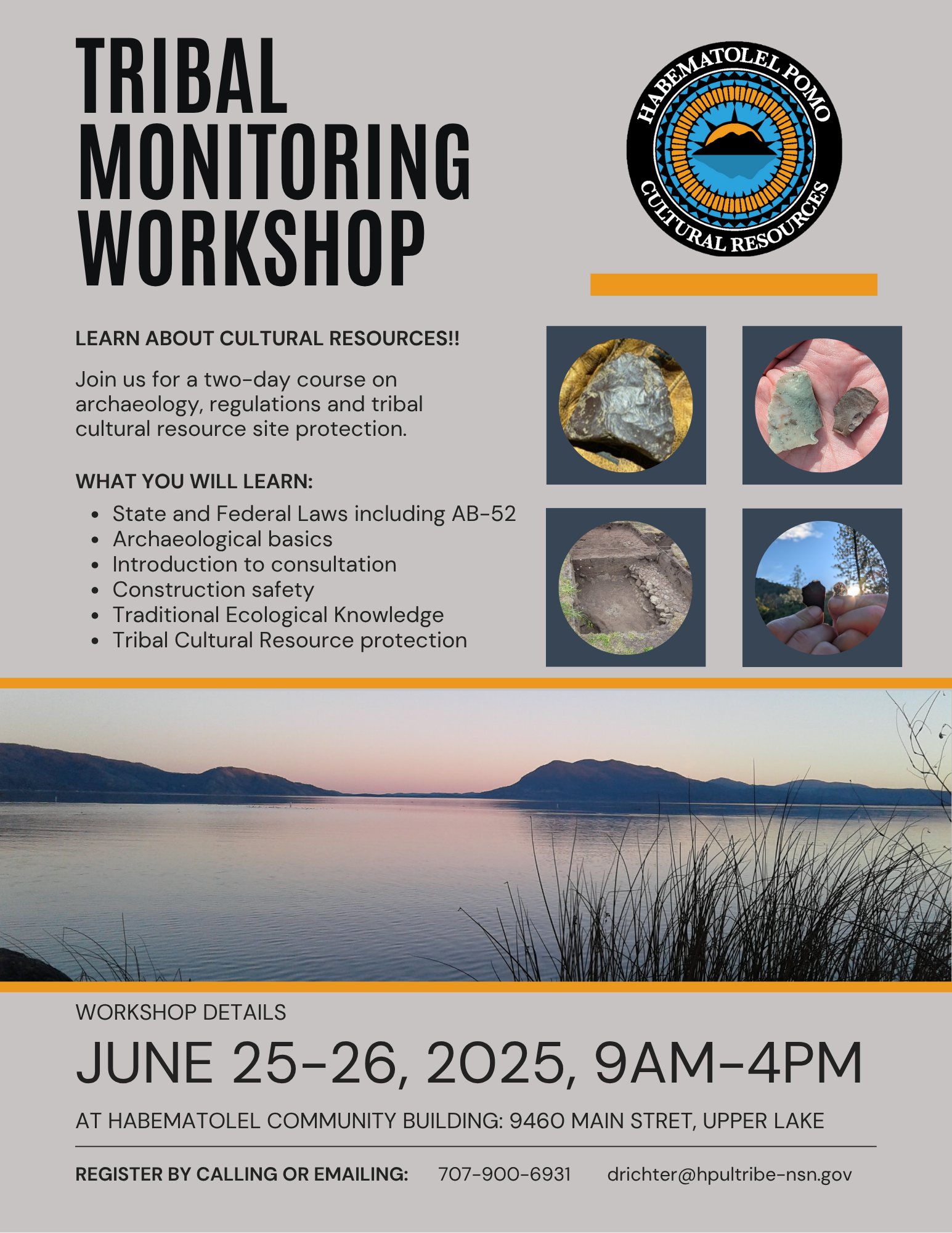 HPUL Cultural Resources Dept. 2-Day Tribal Monitoring Workshop