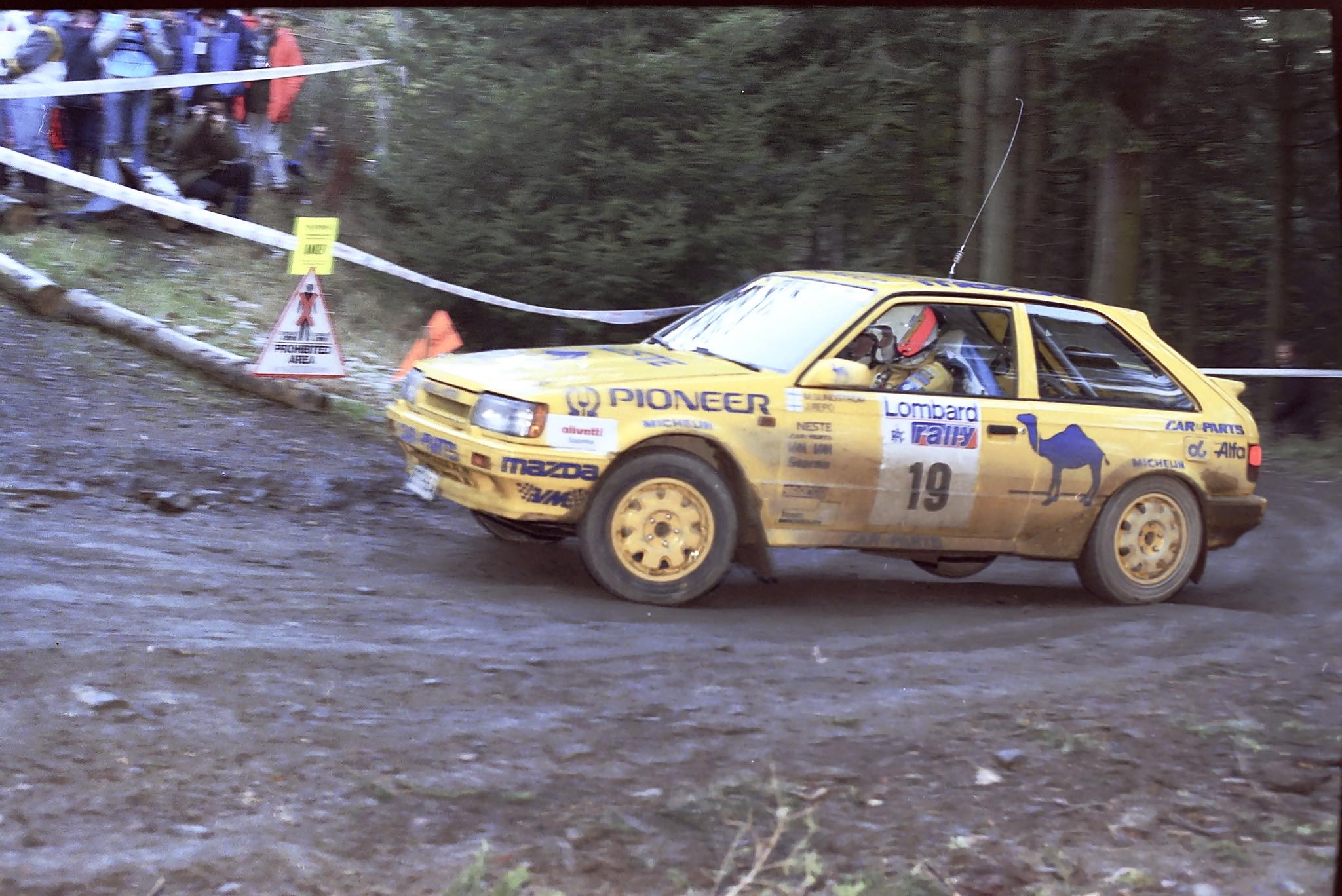 Lombard RAC Rally 1988 Mikael Sundstrom / Juha Repo Mazda 323