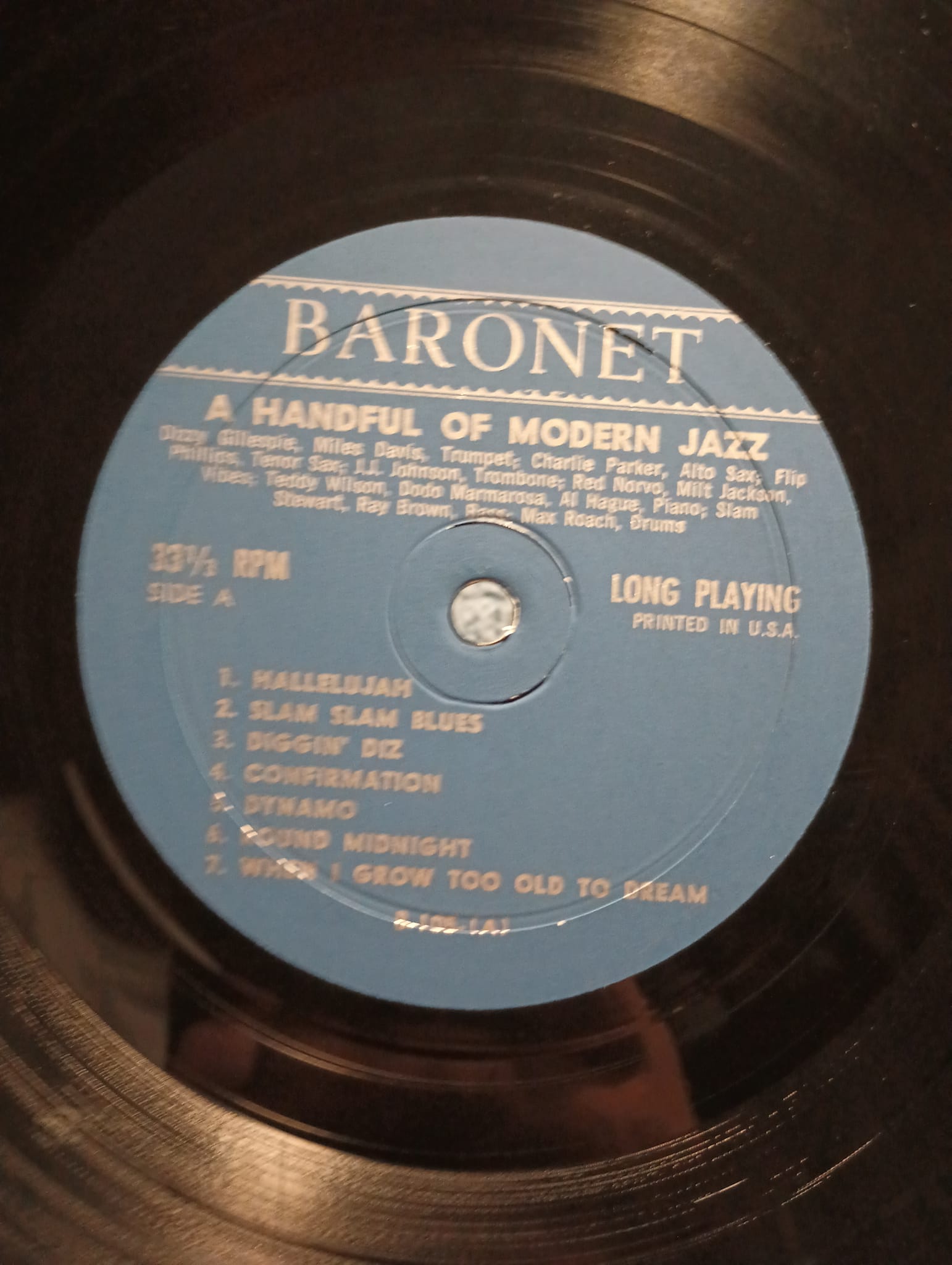 Modern jazz LP with Miles Davis and Charlie Parker