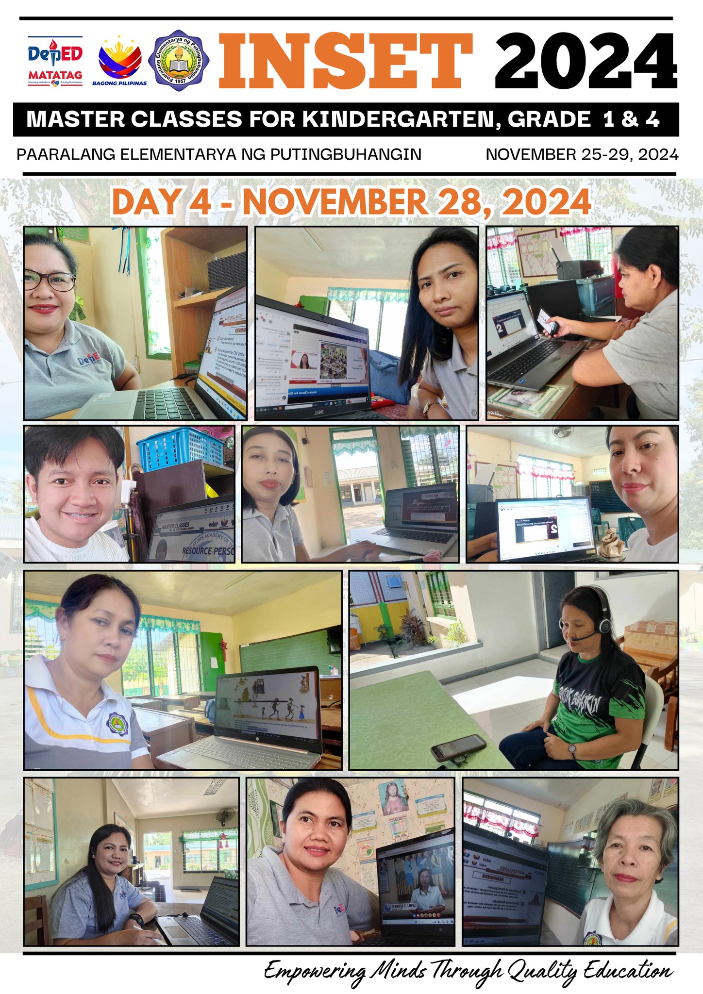 INSET Day 4 -November 28, 2024 Master Classes for Kindergarten, Grade 1 ...