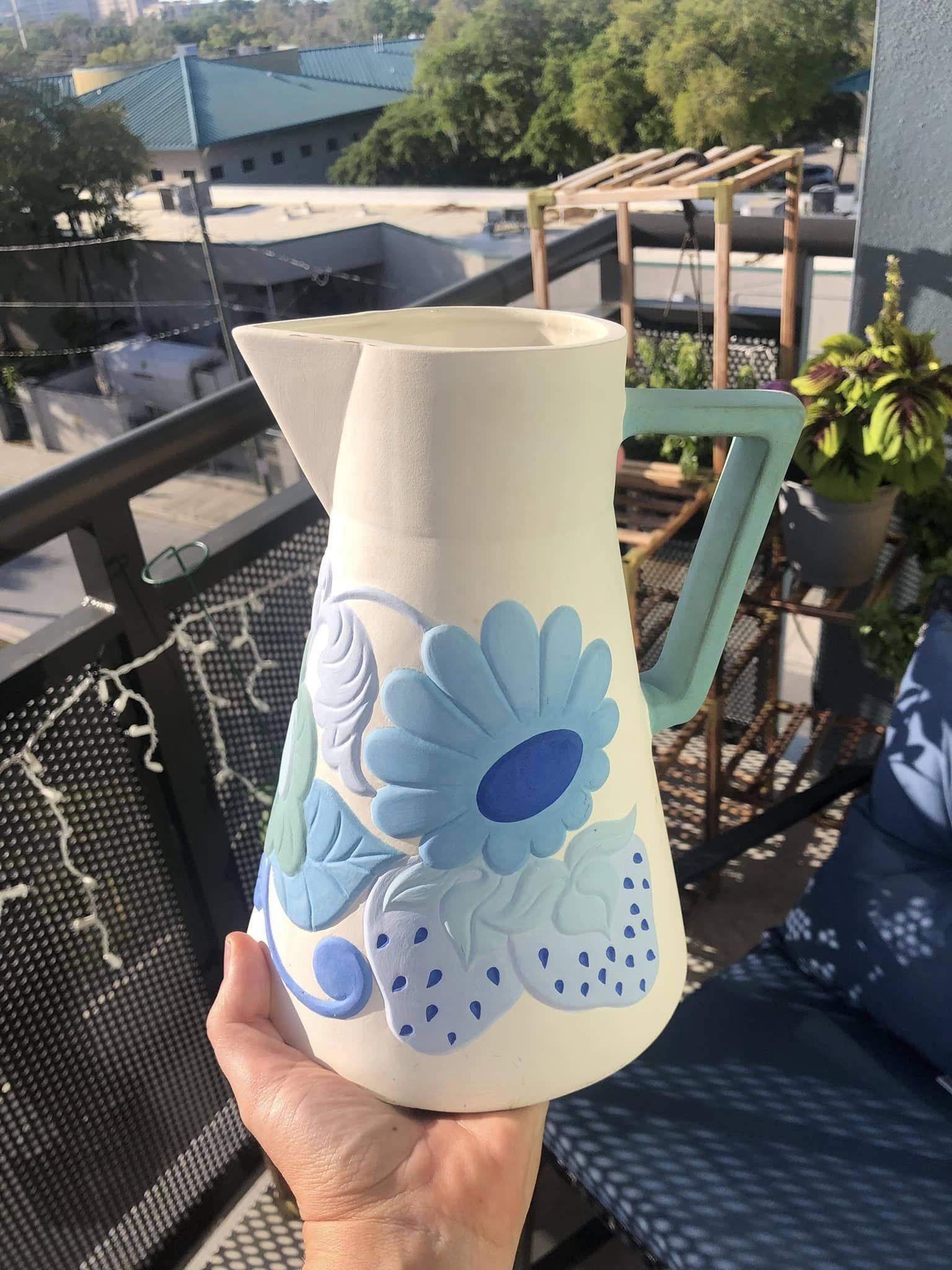 Vintage Ceramic Pitcher with Dot People's 1962 Mark Found at Goodwill