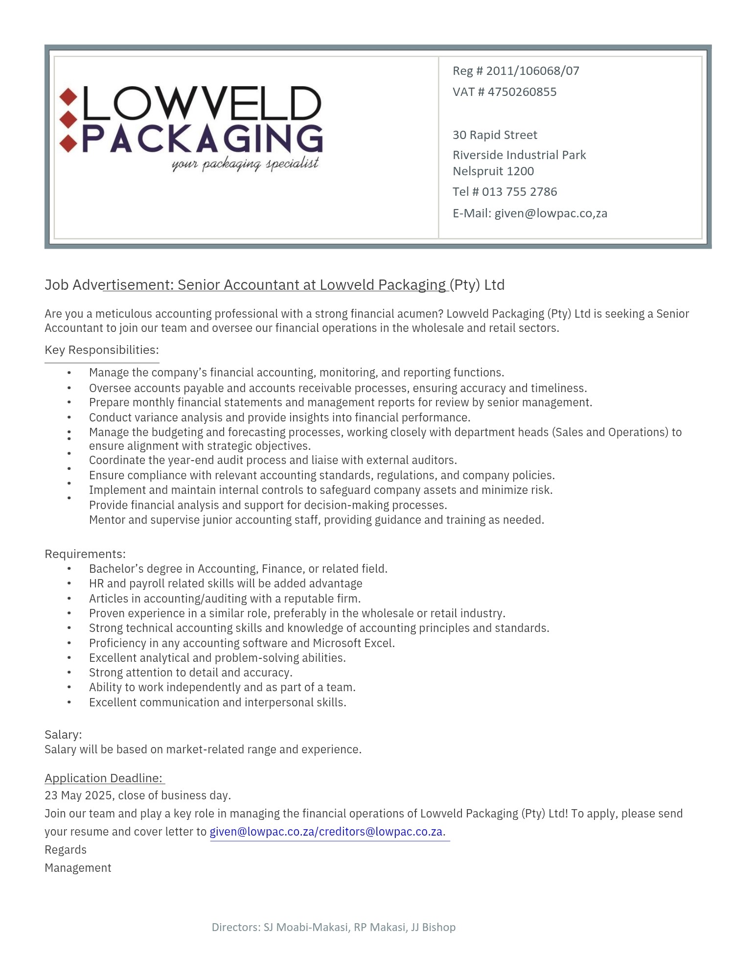 Lowveld Packaging | Mbombela