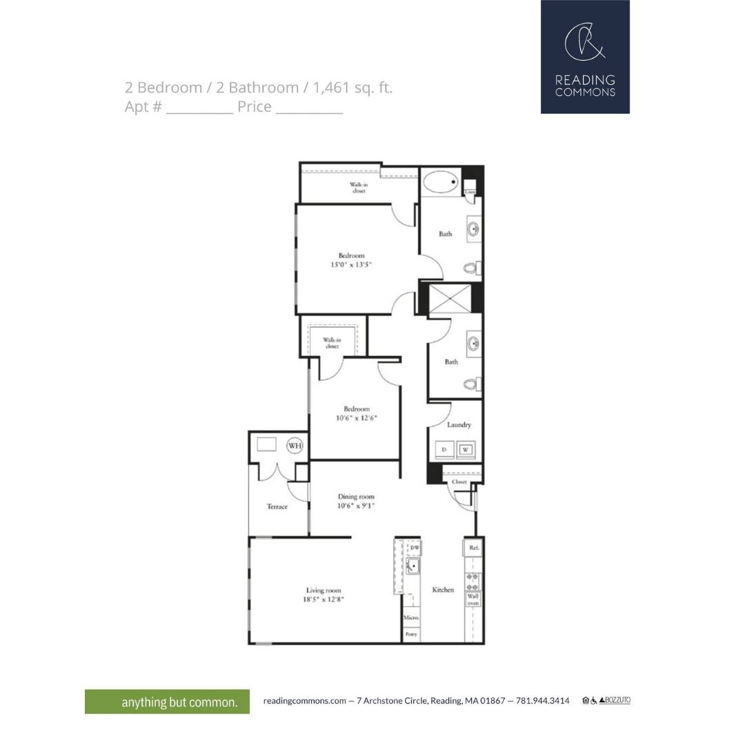 Reading Commons - 🏡 Floor Plan: 2 Bed / 2 Bath / 1,461...