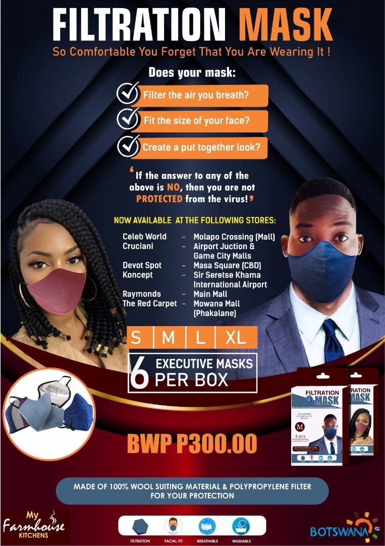 Face Filtration Executive Masks MFK Botswana | Mogoditshane