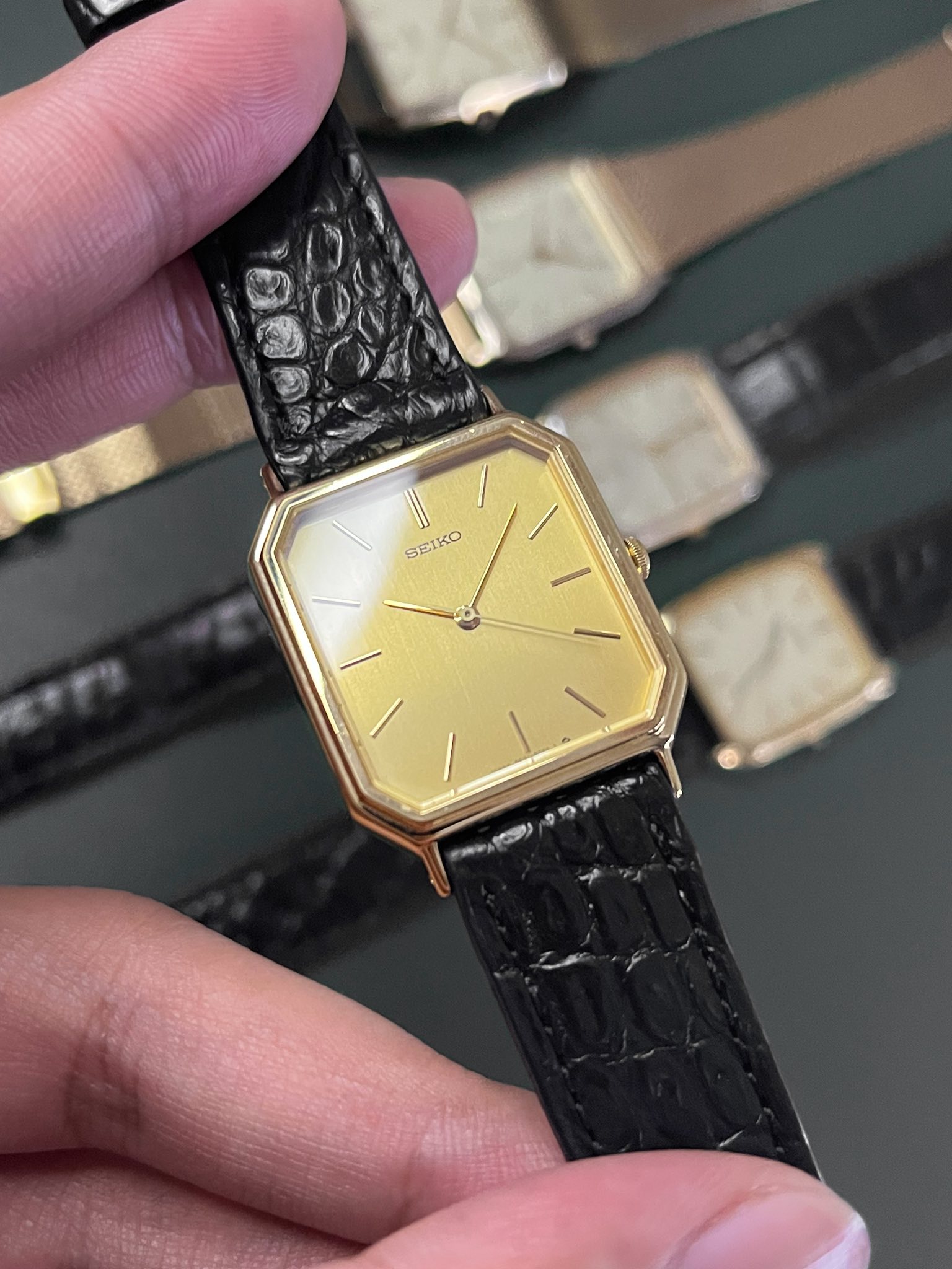 Seiko dress quartz tank watch for sale