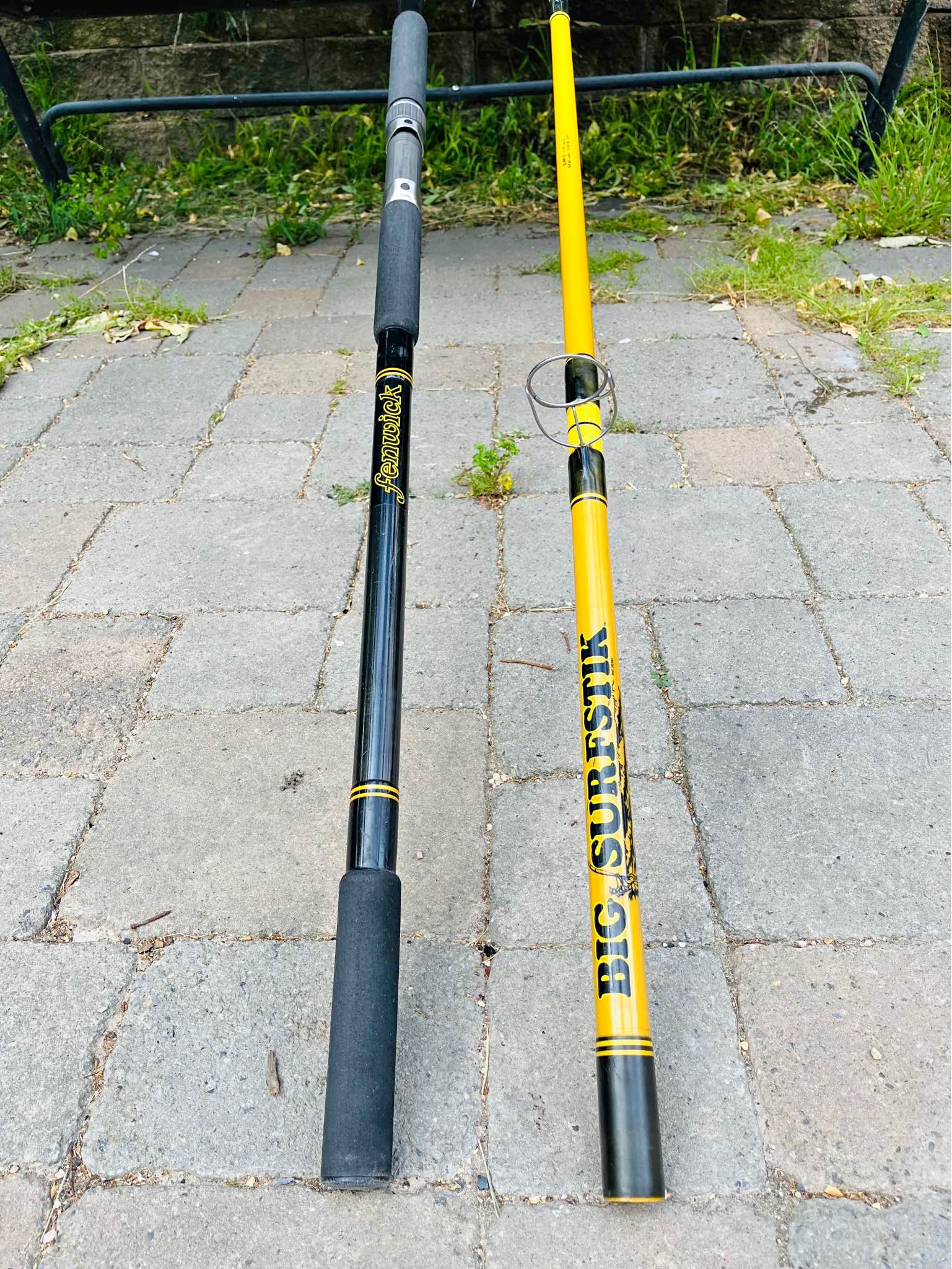 california fishing poles black & yellow Bigwater Conventional Rod Black/Red/Yellow 9' Sports Outdoors The two Fishing Rods for sale in