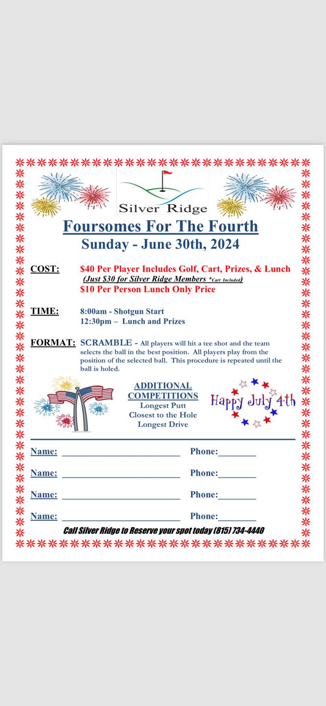 Time again for our Foursomes... - Silver Ridge Golf Course