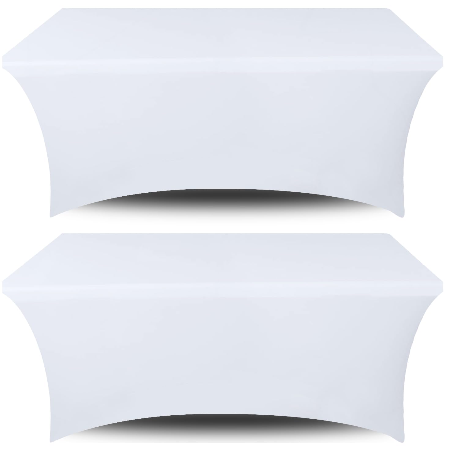 Htper 4-Pack Burgundy Spandex Tablecloths For 6ft Rectangle Tables - Wrinkle-Free Fitted Covers With Skirt