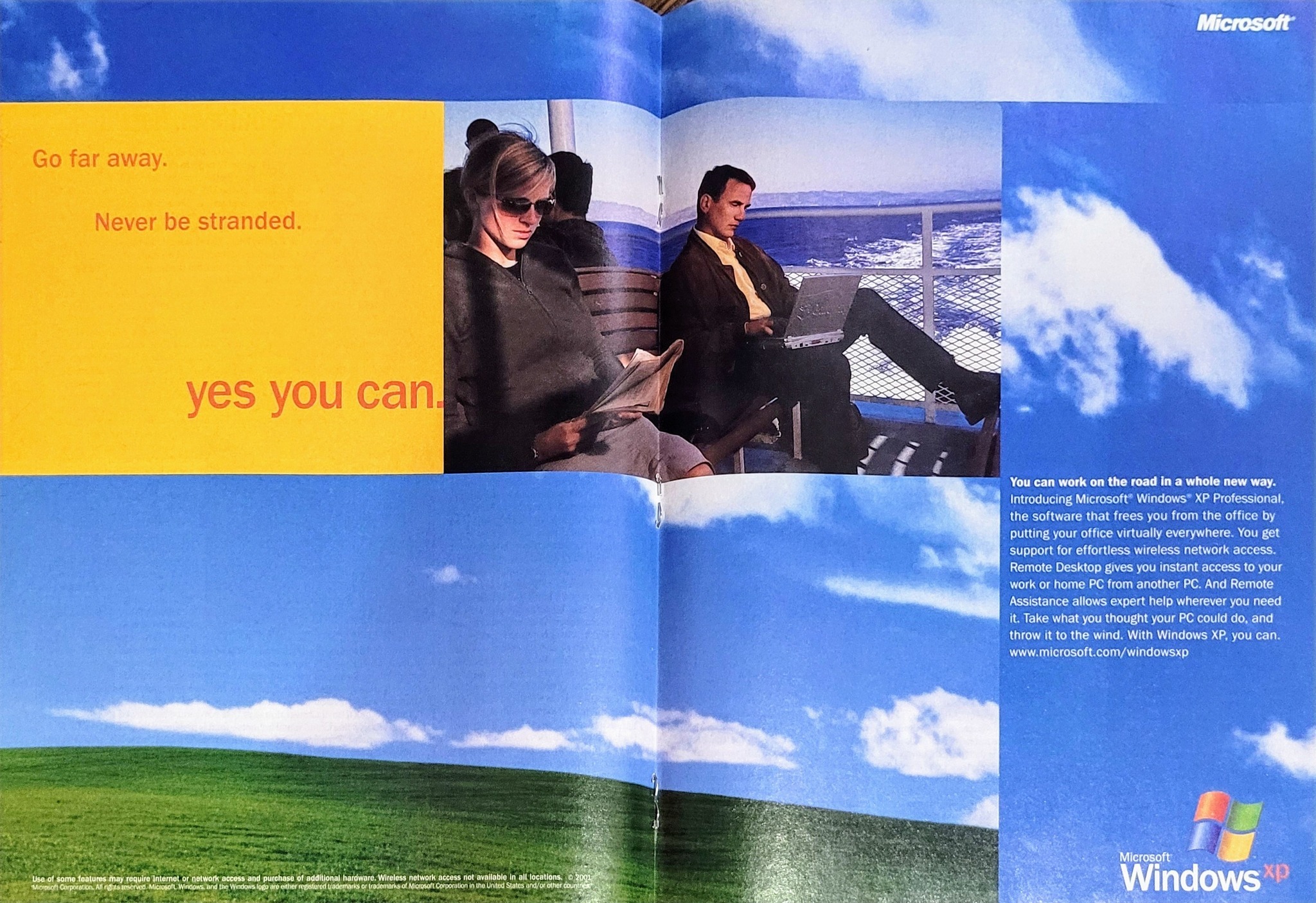 Windows XP ad inside Time magazine, issued February 4, 2002