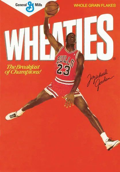 Michael Jordan on the Wheaties cereal box🐐